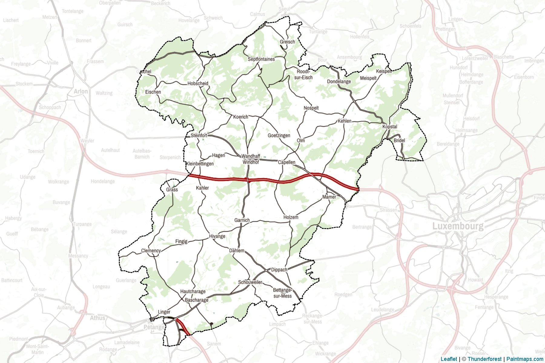 Muestras de recorte de mapas Capellen (Luxemburgo)-2