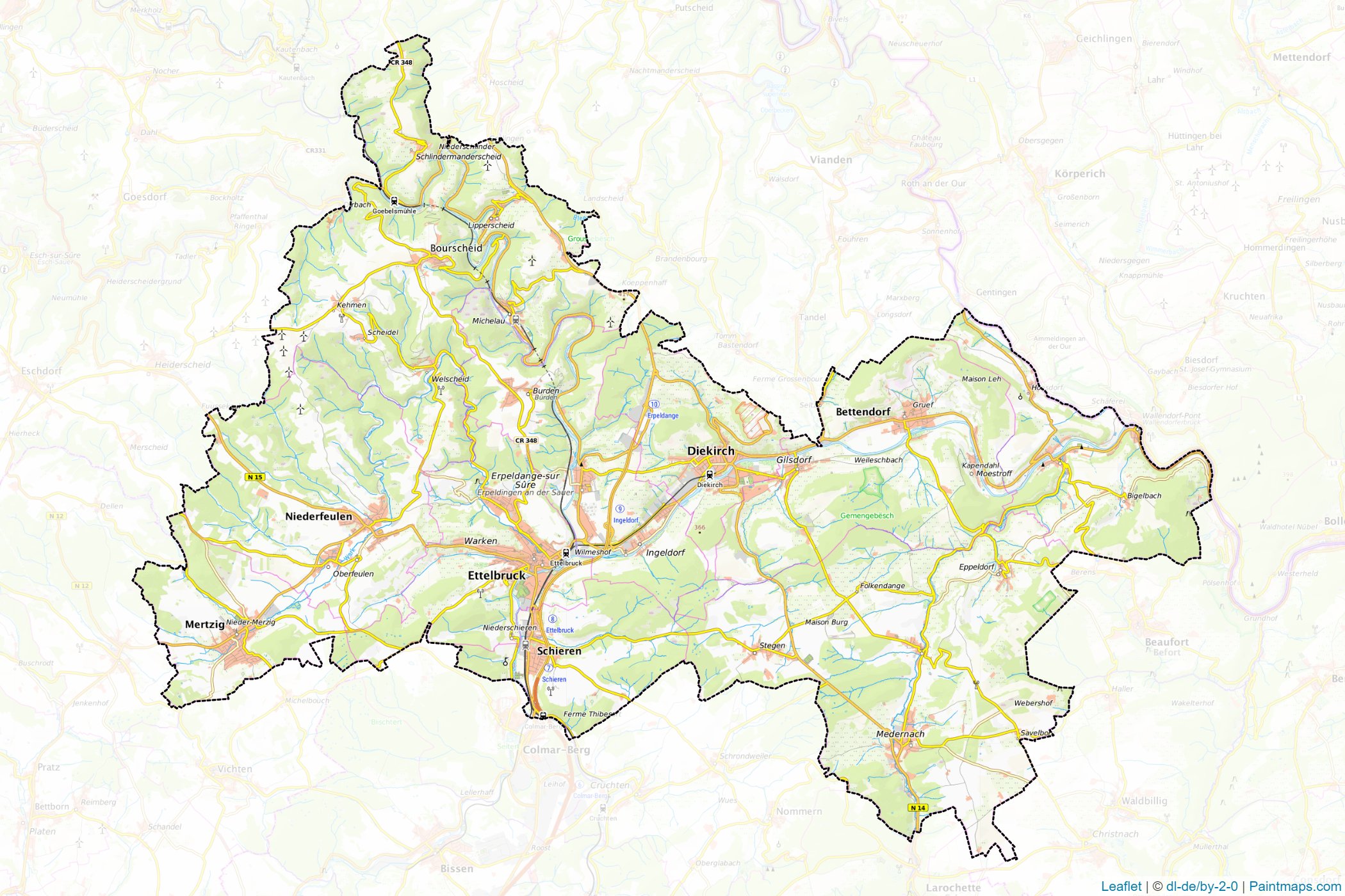 Diekirch (Lüksemburg) Haritası Örnekleri-1