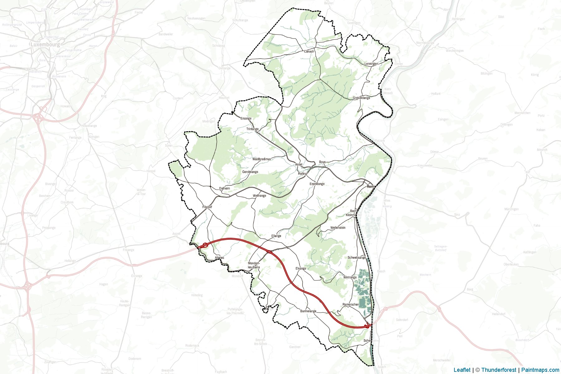 Muestras de recorte de mapas Remich (Luxemburgo)-2