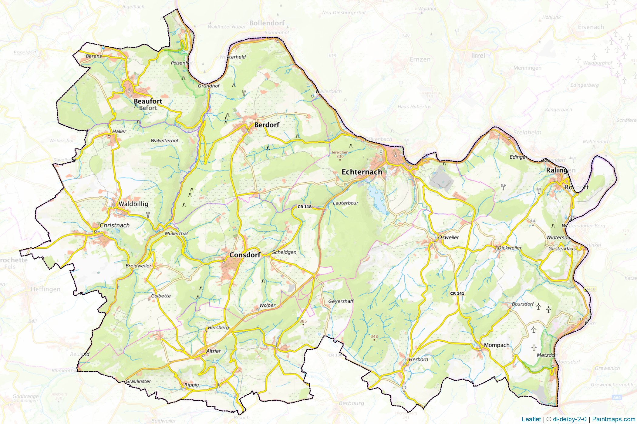 Echternach (Lüksemburg) Haritası Örnekleri-1