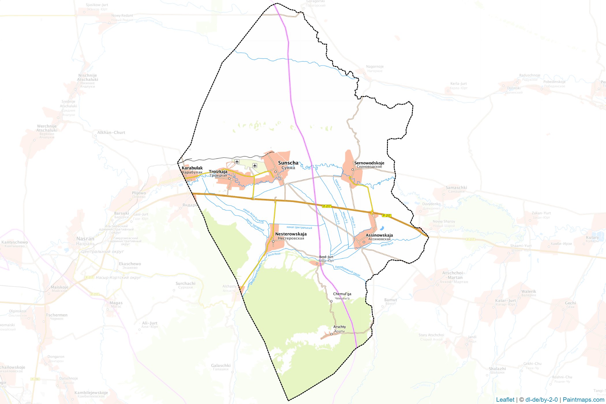 Ingushetia (Russia) Map Cropping Samples-1