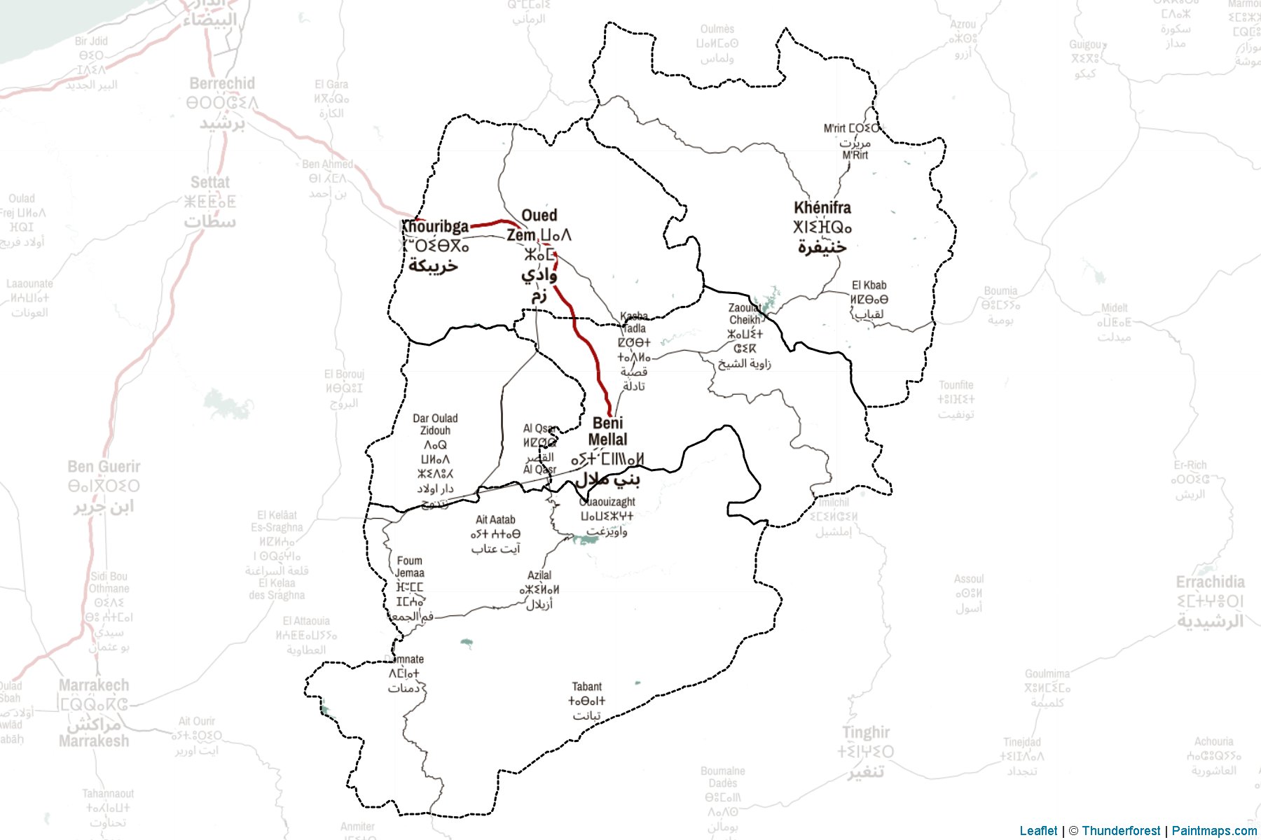 Muestras de recorte de mapas Béni Mellal-Khénifra (Marruecos)-2