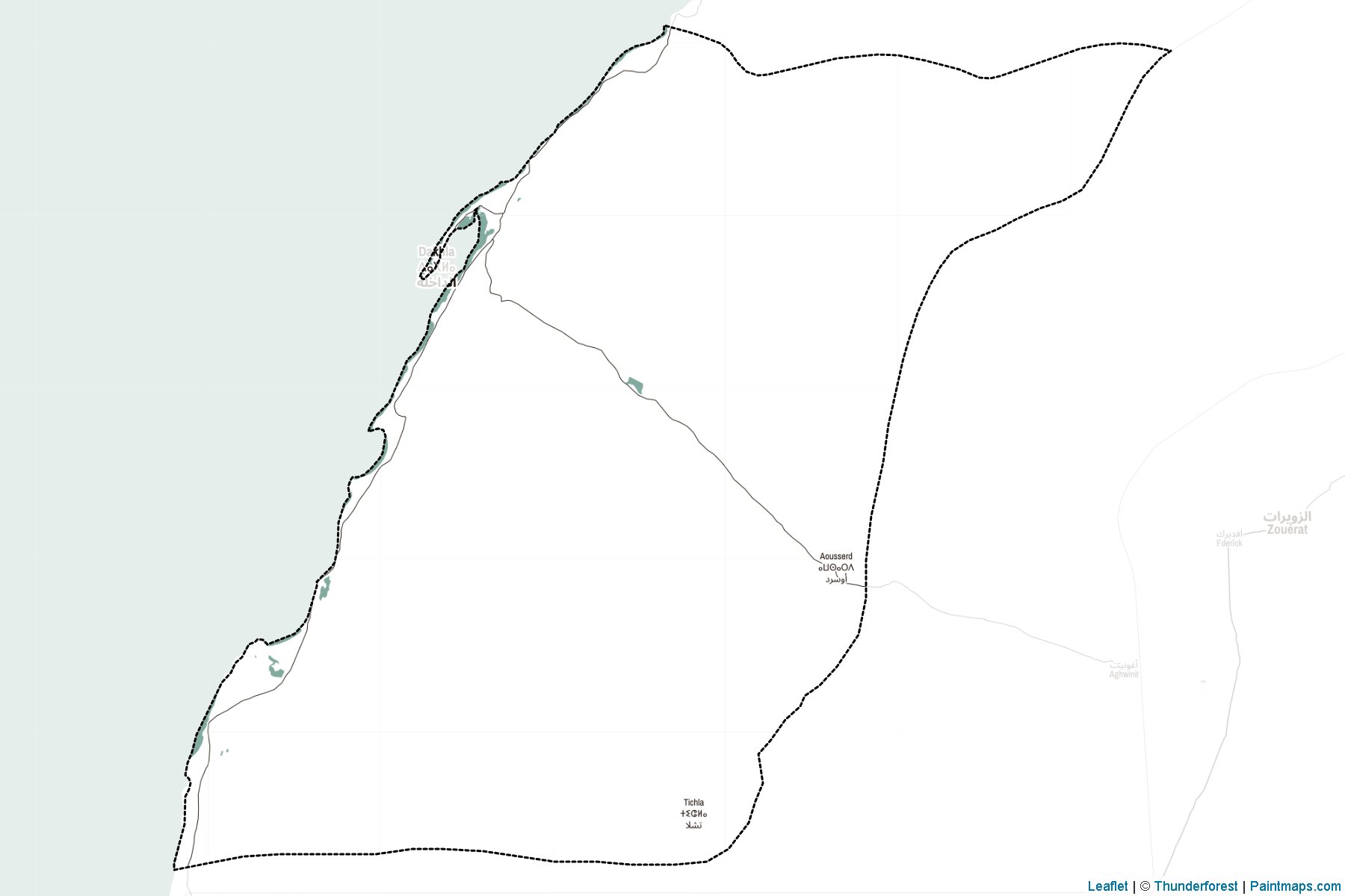 Muestras de recorte de mapas Dakhla-Oued Ed-Dahab (Marruecos)-2