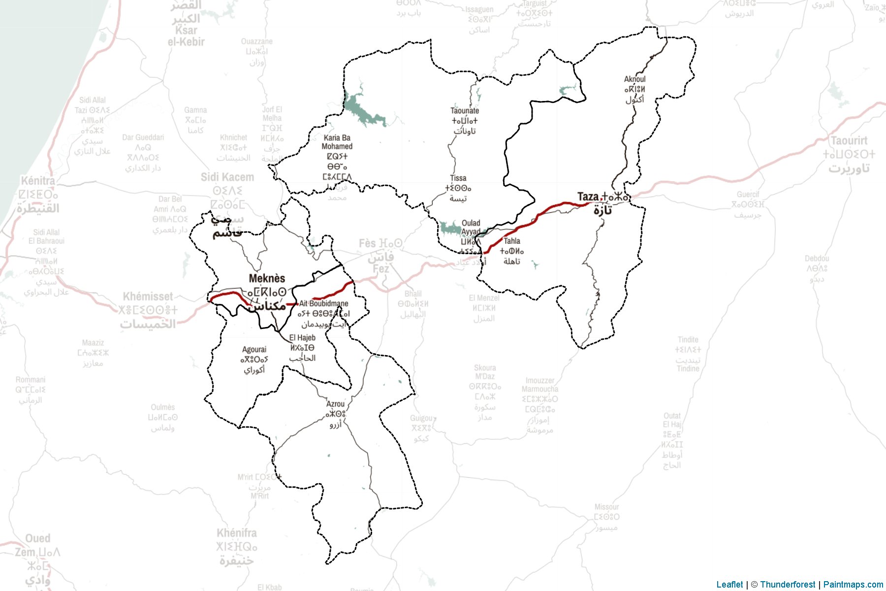 Fès-Meknès (Fas) Haritası Örnekleri-2