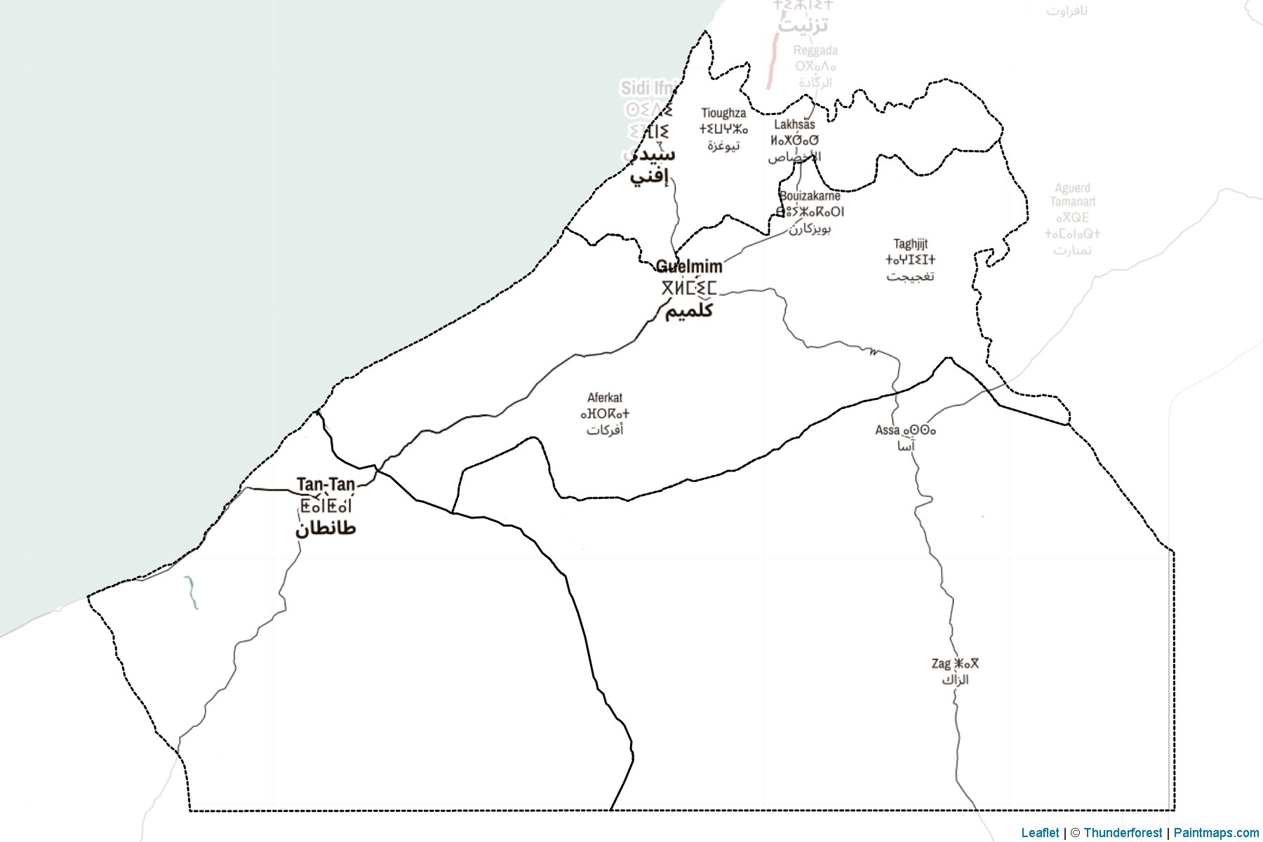 Muestras de recorte de mapas Guelmim-Oued Noun (Marruecos)-2