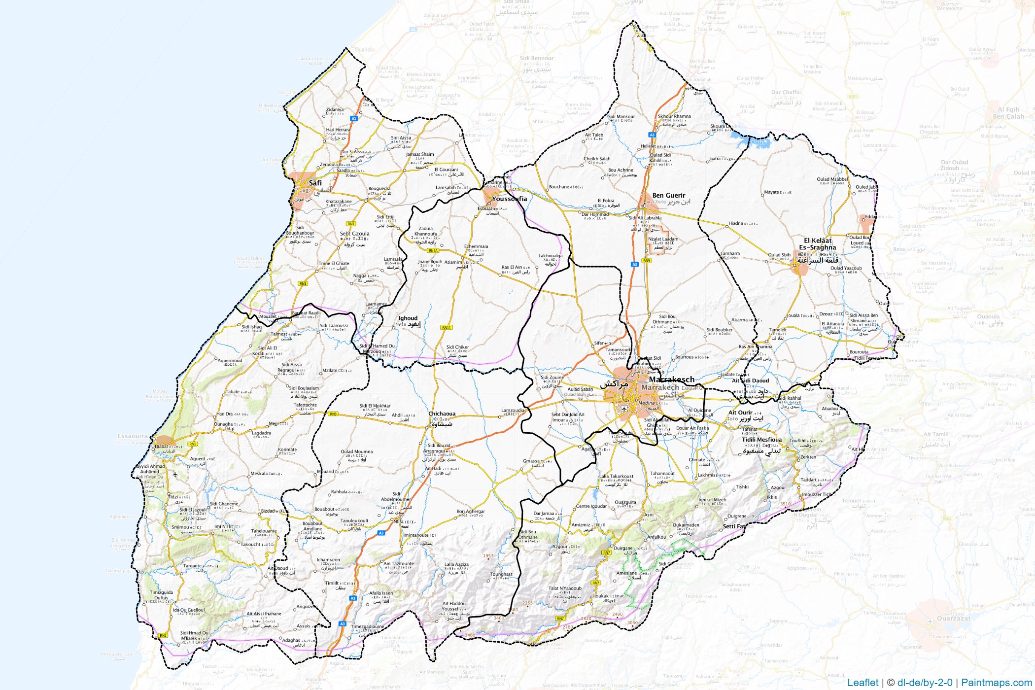 Marrakesh-Safi (Morocco) Map Cropping Samples-1