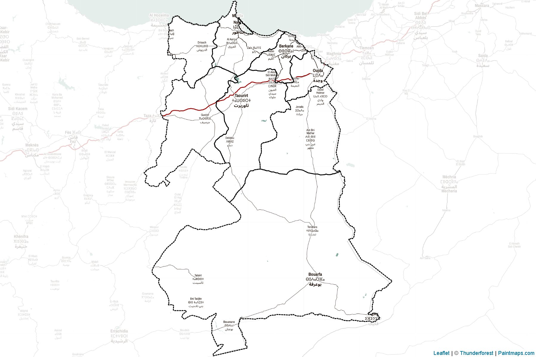 Muestras de recorte de mapas Oriental (Marruecos)-2