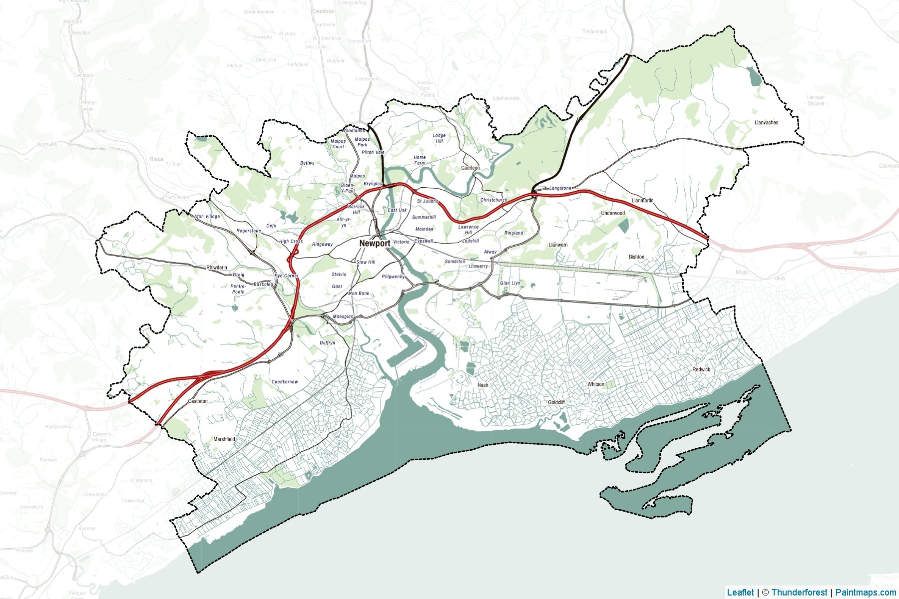 Muestras de recorte de mapas Newport (Wales)-2