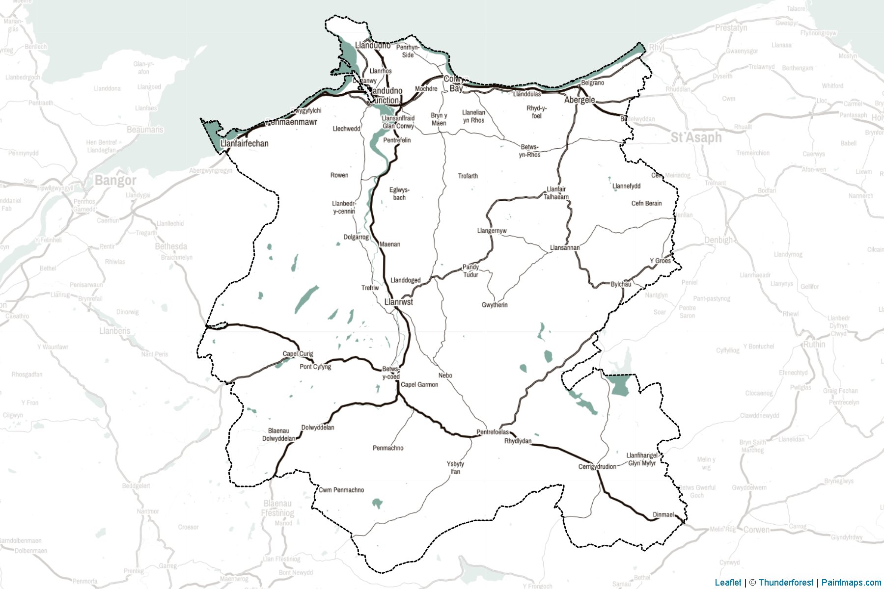 Muestras de recorte de mapas Conwy (Wales)-2