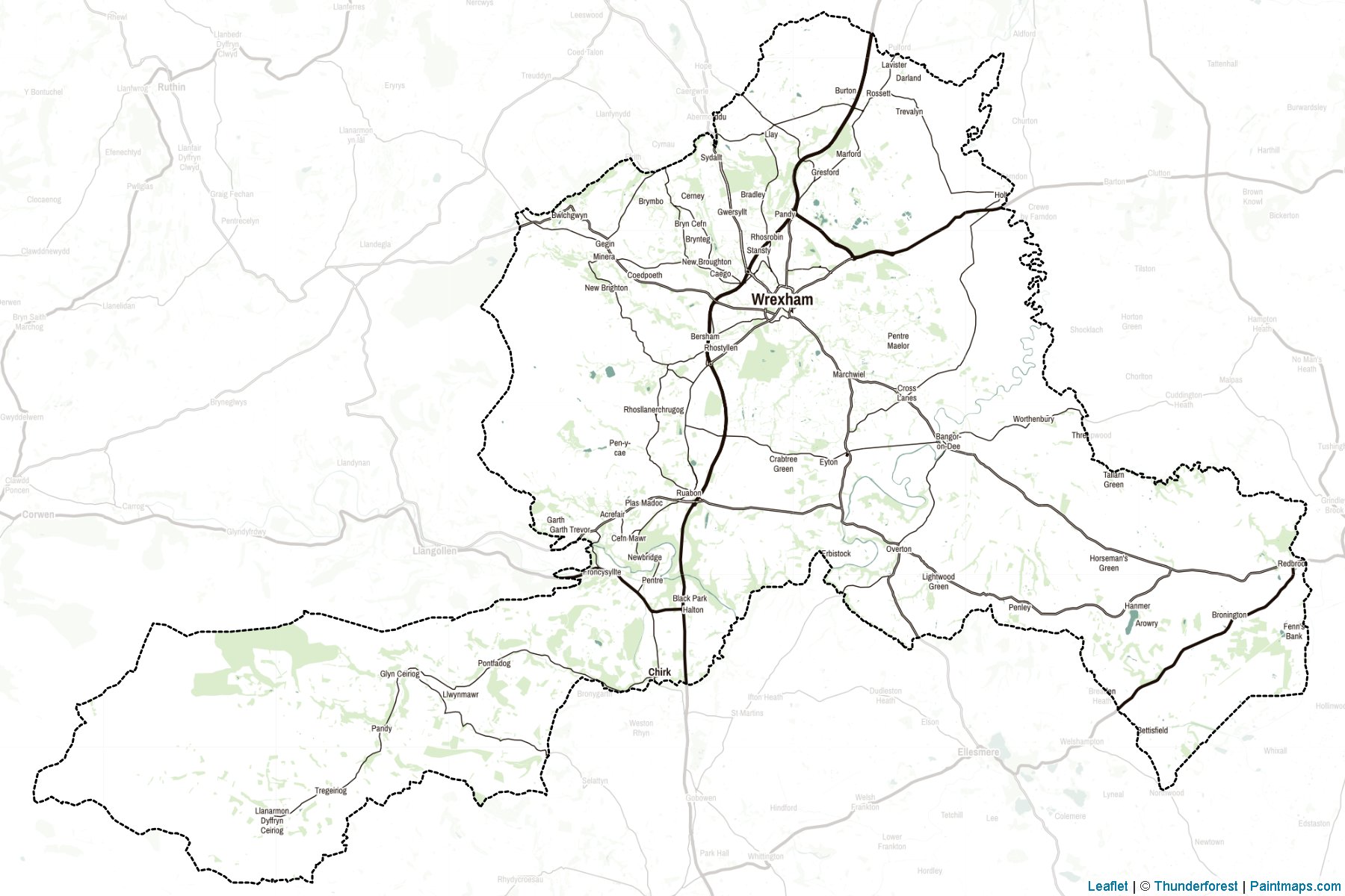 Wrexham (Wales) Map Cropping Samples-2