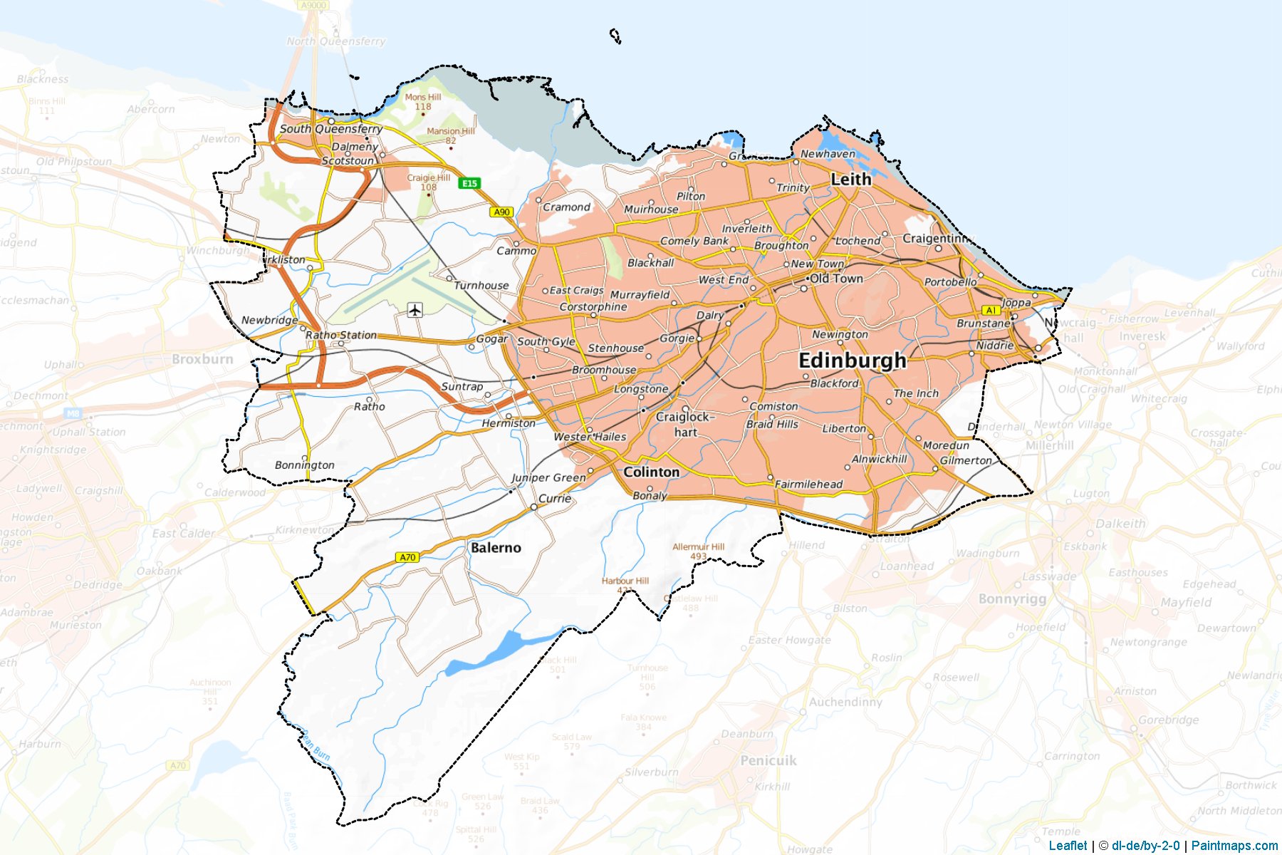 Muestras de recorte de mapas Edinburgh (Scotland)-1