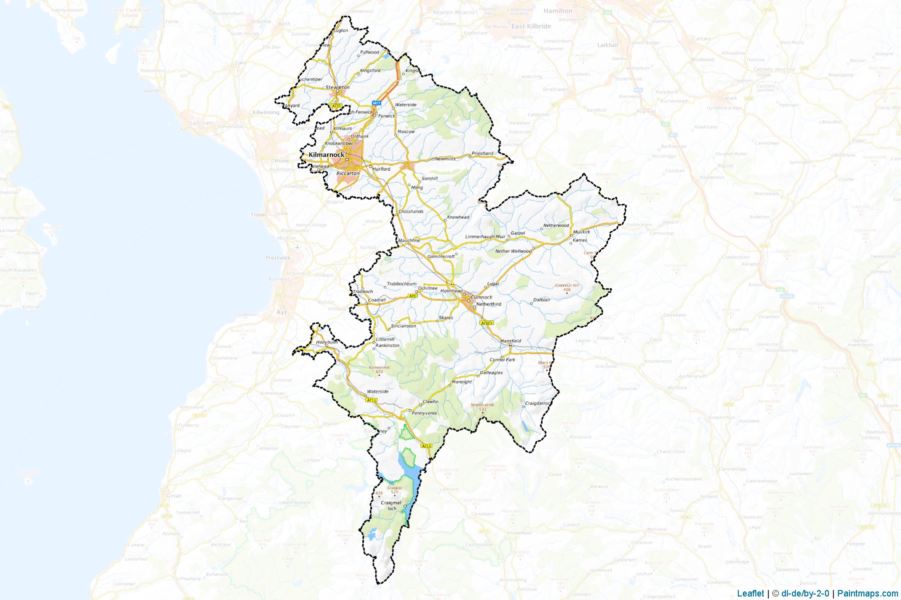 East Ayrshire (Scotland) Map Cropping Samples-1