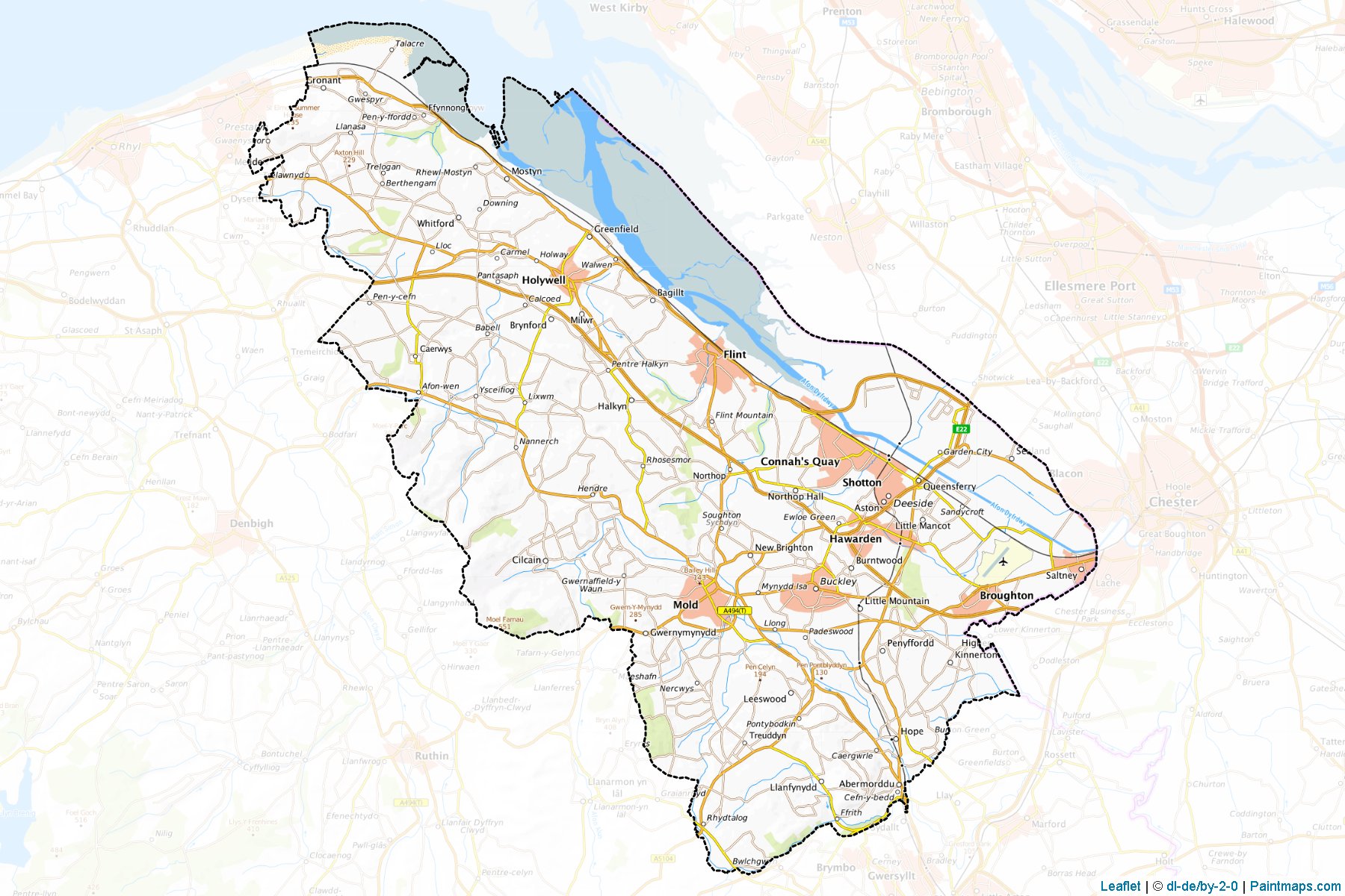 Flintshire (Wales) Map Cropping Samples-1