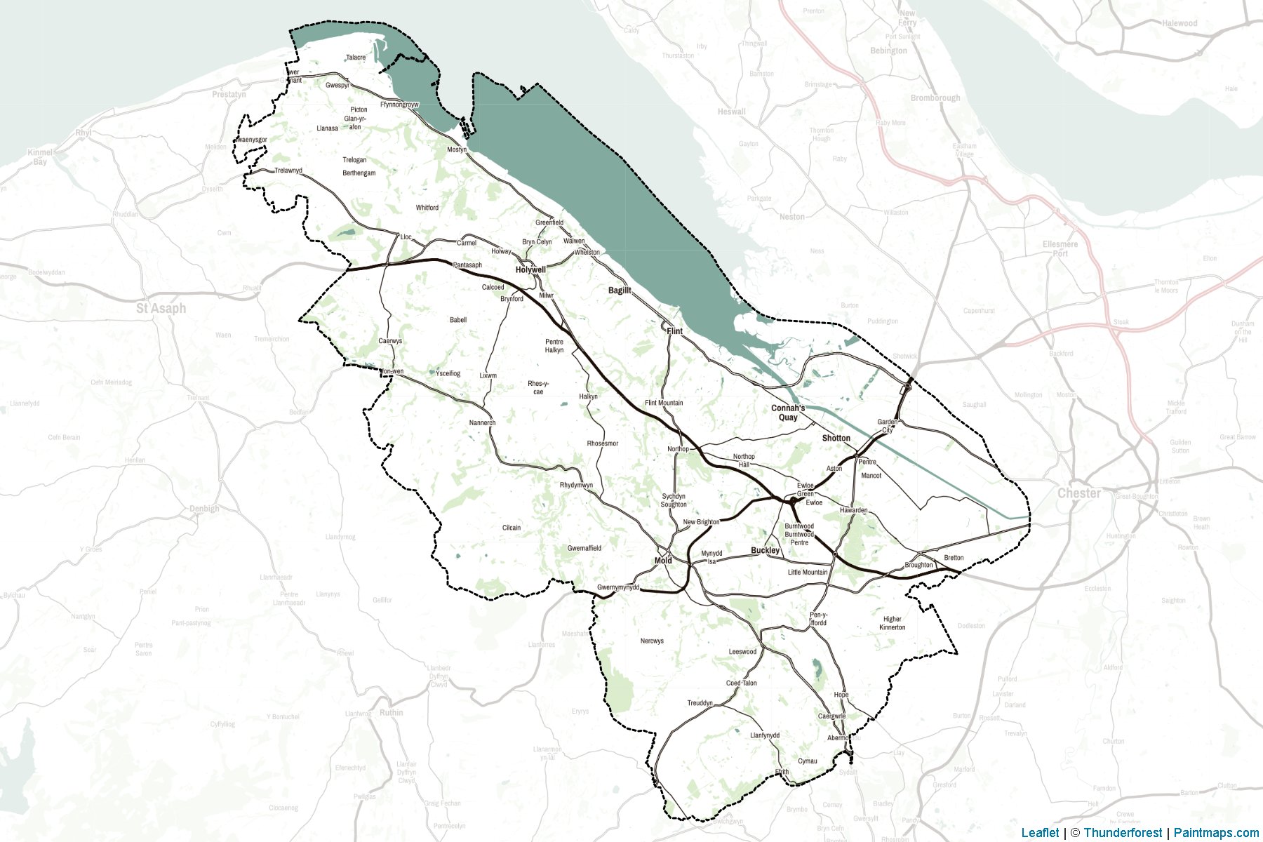 Flintshire (Wales) Map Cropping Samples-2