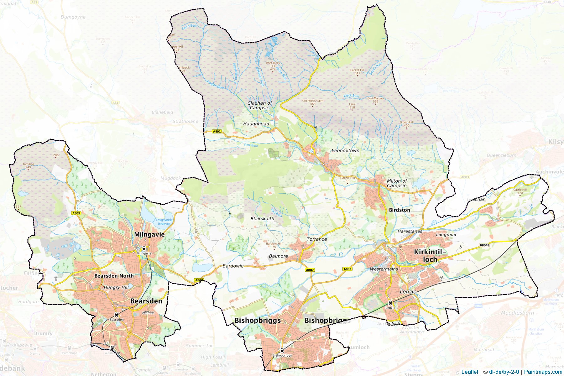 East Dunbartonshire (Scotland) Map Cropping Samples-1