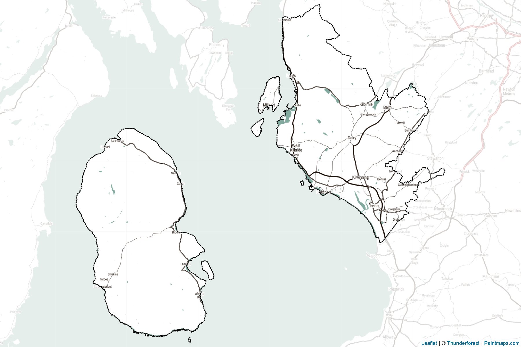 North Ayrshire (Scotland) Map Cropping Samples-2