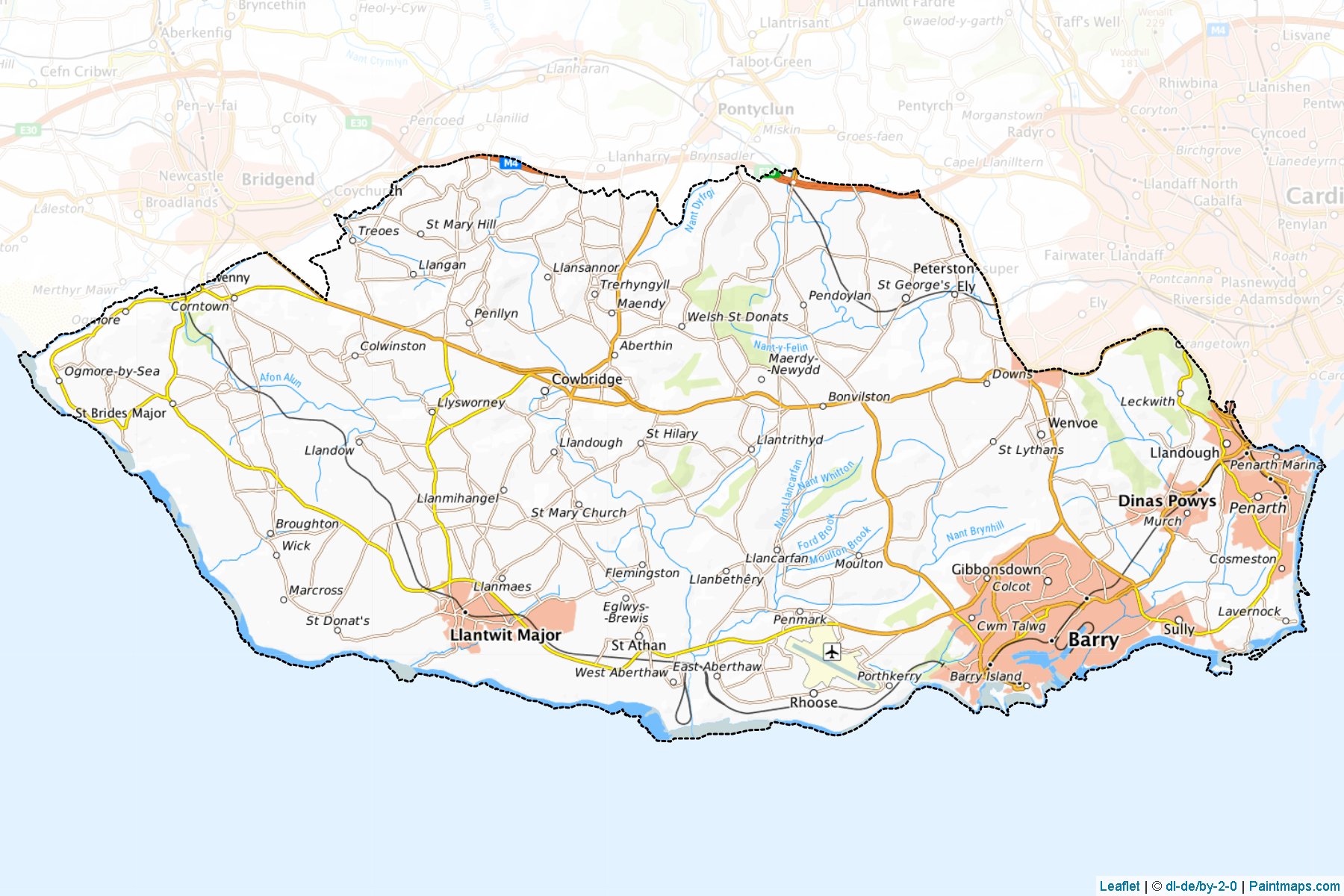 Vale of Glamorgan (Wales) Map Cropping Samples-1