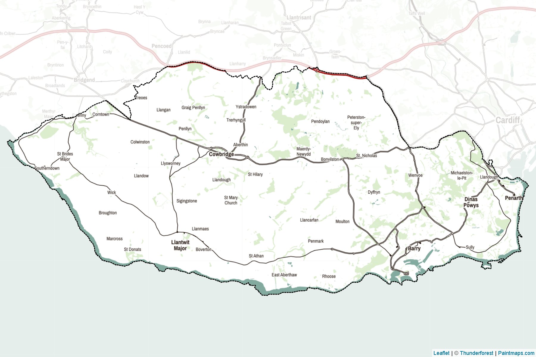 Vale of Glamorgan (Wales) Map Cropping Samples-2