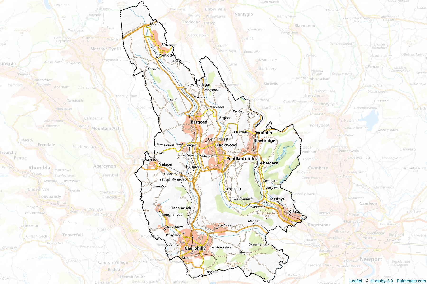 Caerphilly (Galler) Haritası Örnekleri-1