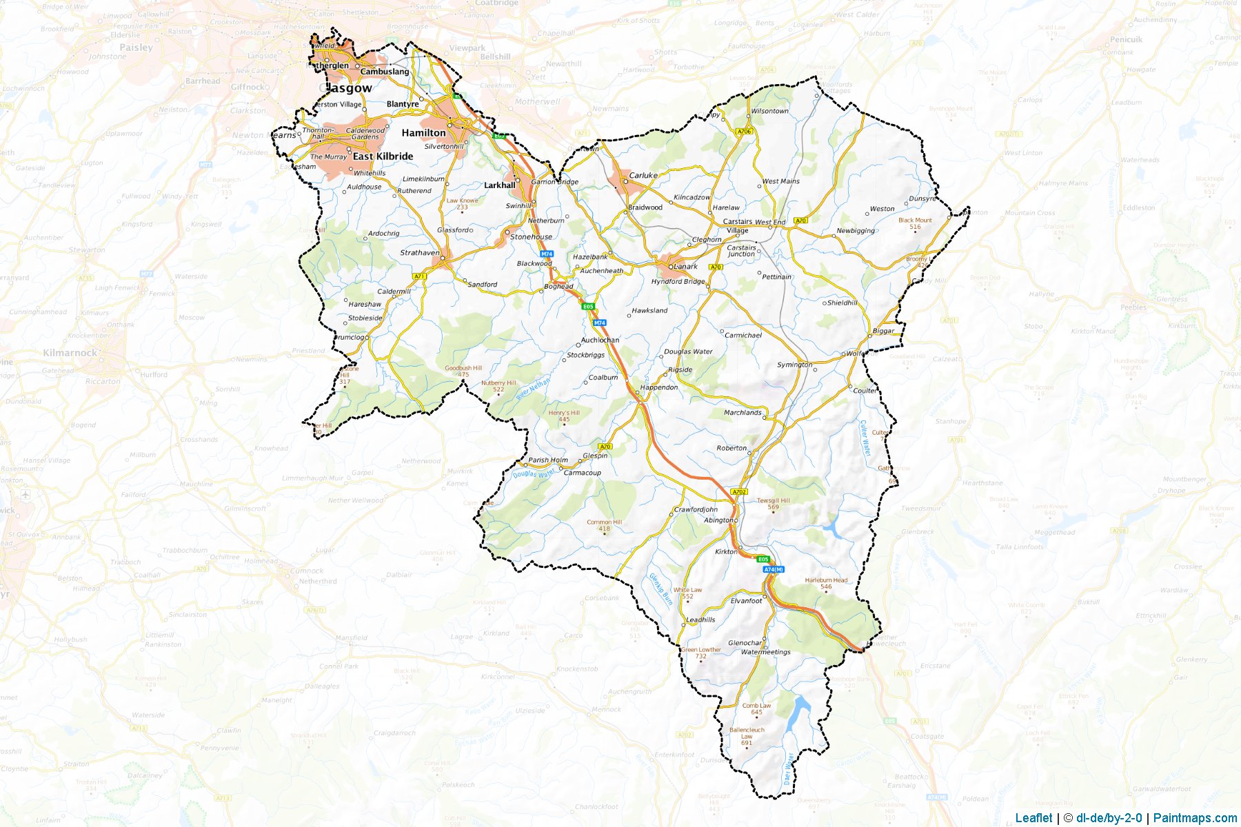 South Lanarkshire (Scotland) Map Cropping Samples-1