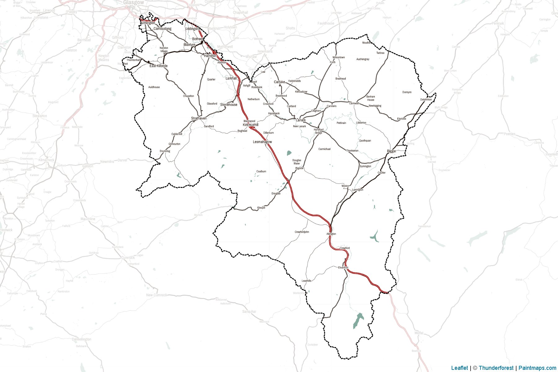 Muestras de recorte de mapas South Lanarkshire (Scotland)-2