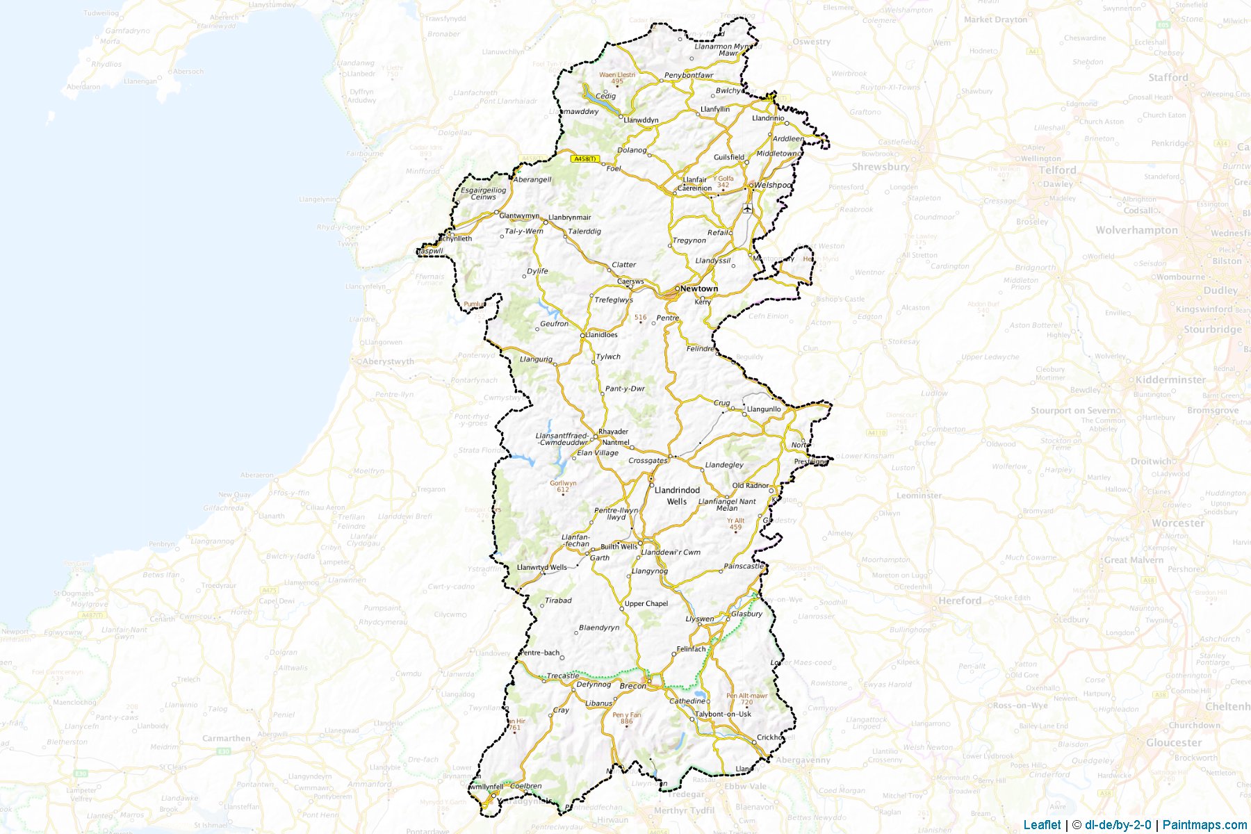 Powys (Galler) Haritası Örnekleri-1