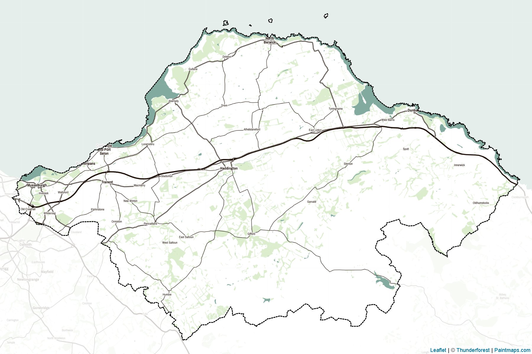 East Lothian (Scotland) Map Cropping Samples-2