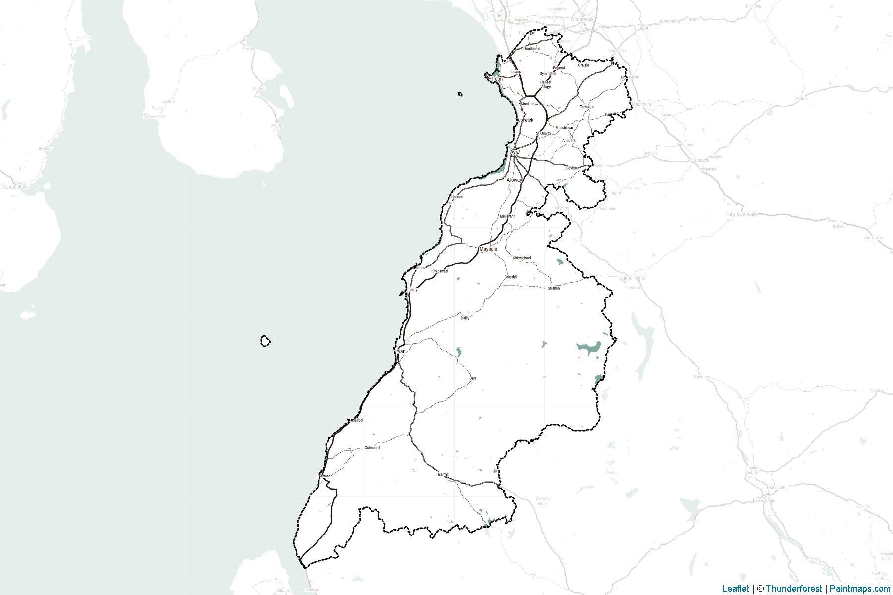 Muestras de recorte de mapas South Ayrshire (Scotland)-2