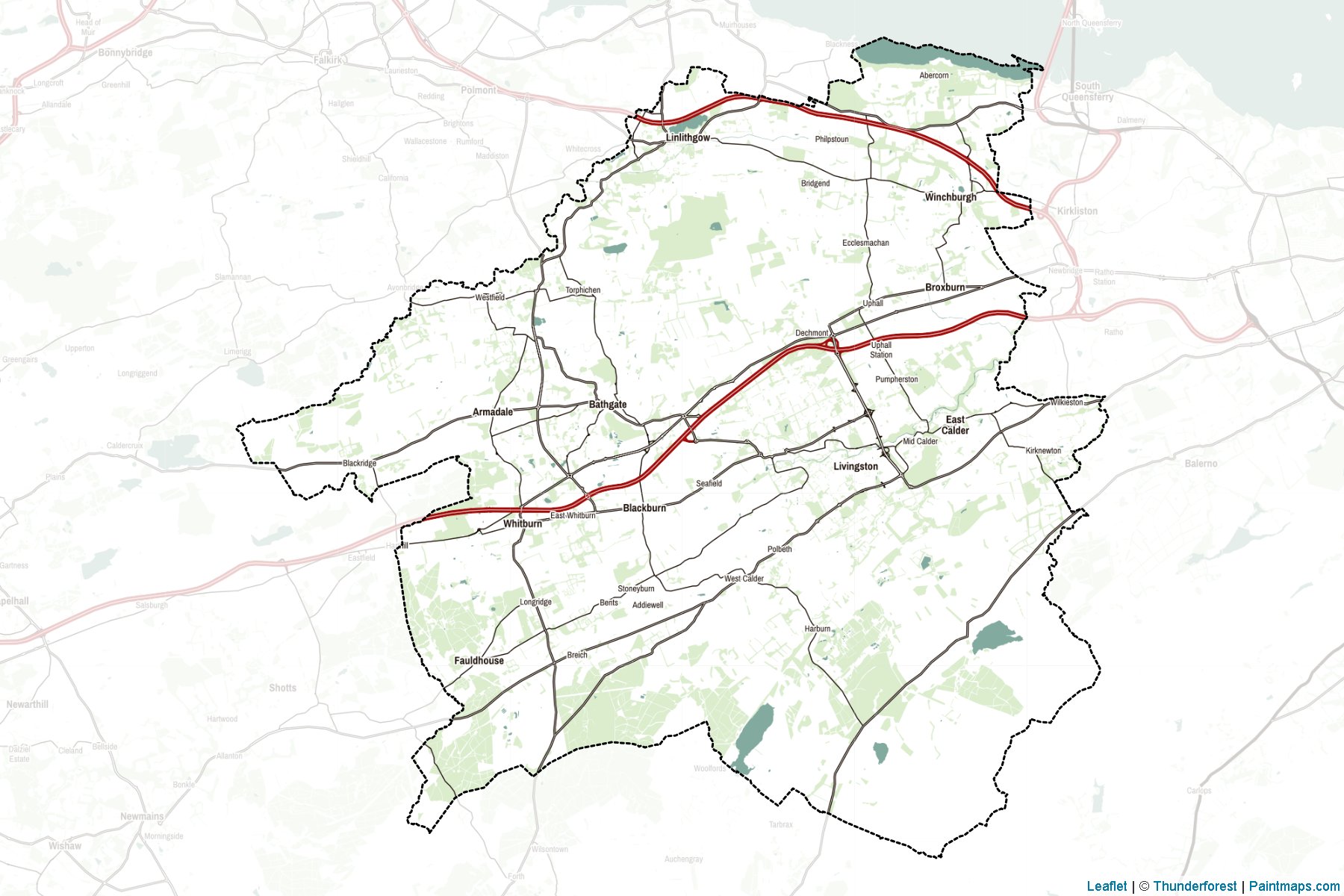 West Lothian (Scotland) Map Cropping Samples-2