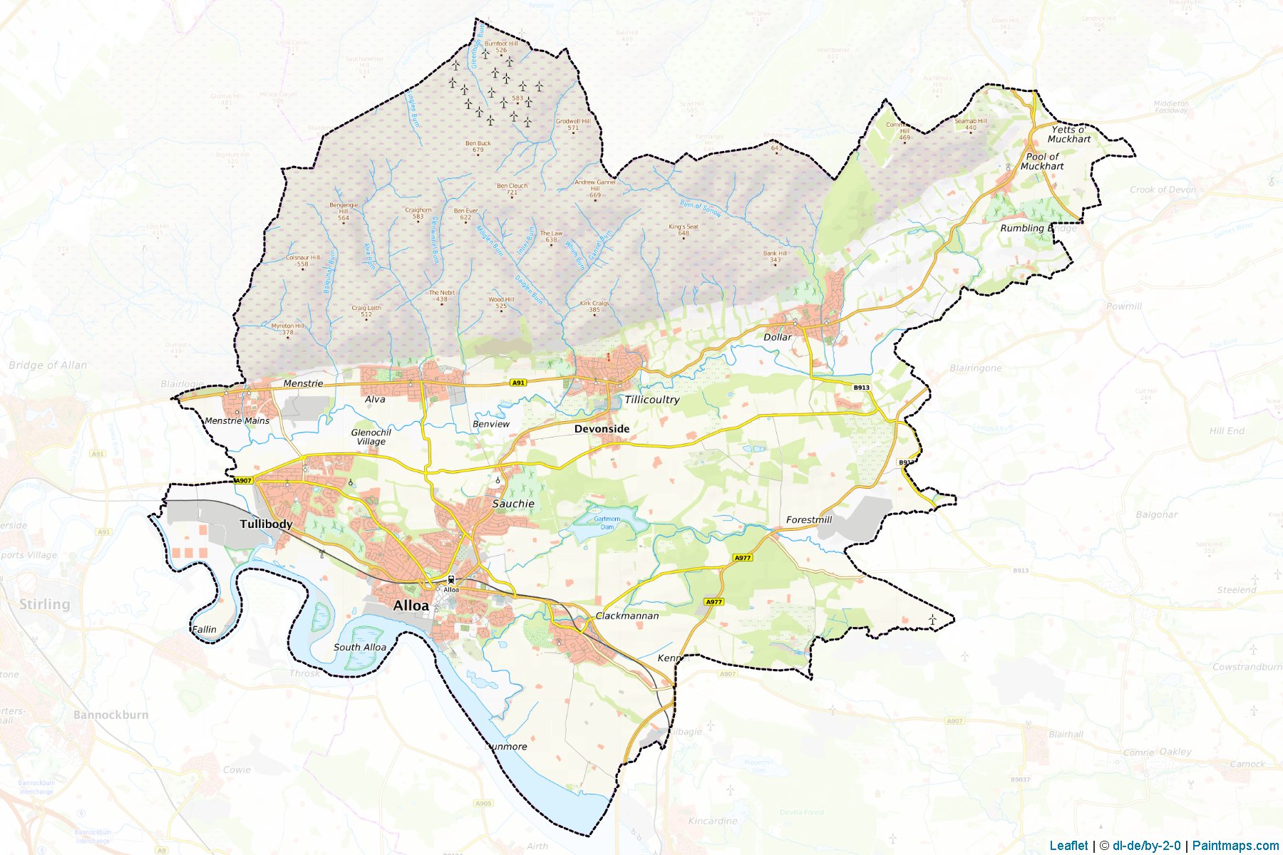 Clackmannanshire (Scotland) Map Cropping Samples-1