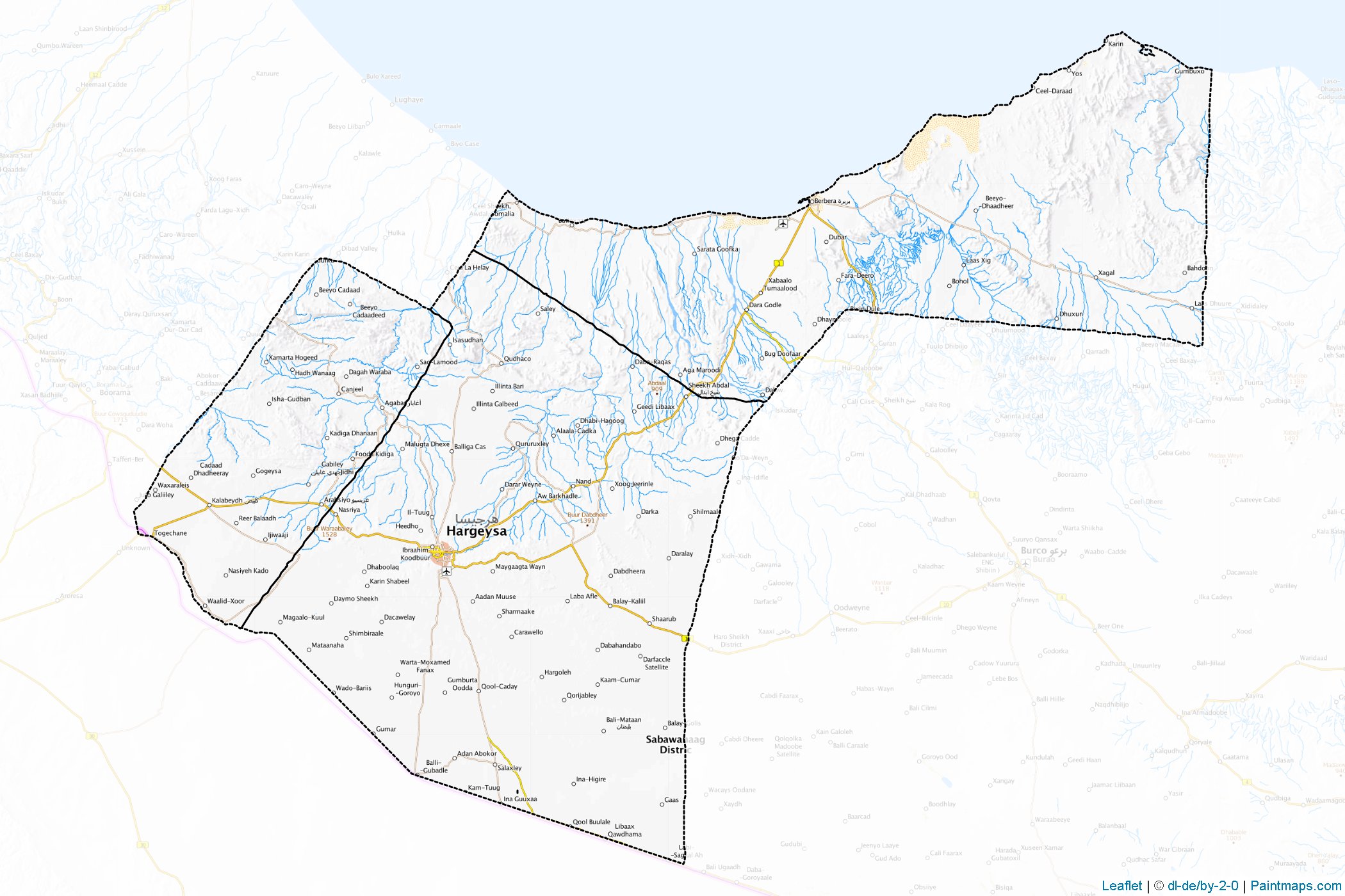 Muestras de recorte de mapas Woqooyi Galbeed (Somalia)-1