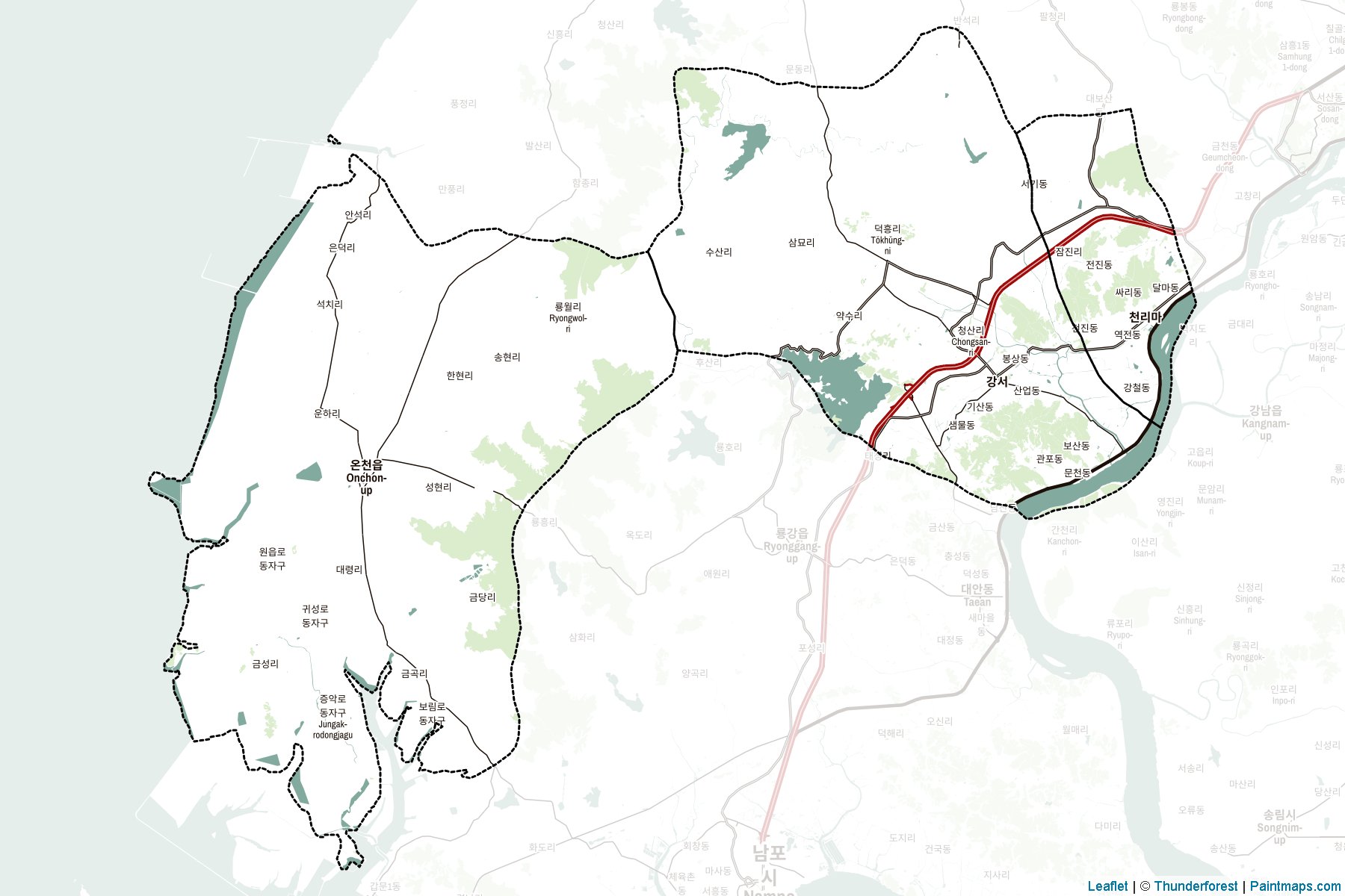 Namp´o-si (North Korea) Map Cropping Samples-2