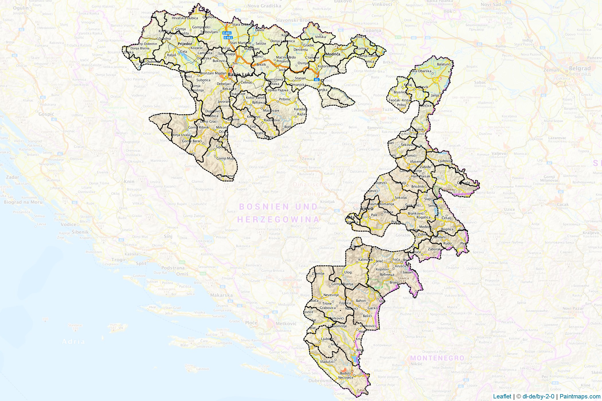 Republic of Srpska (Bosna-Hersek) Haritası Örnekleri-1