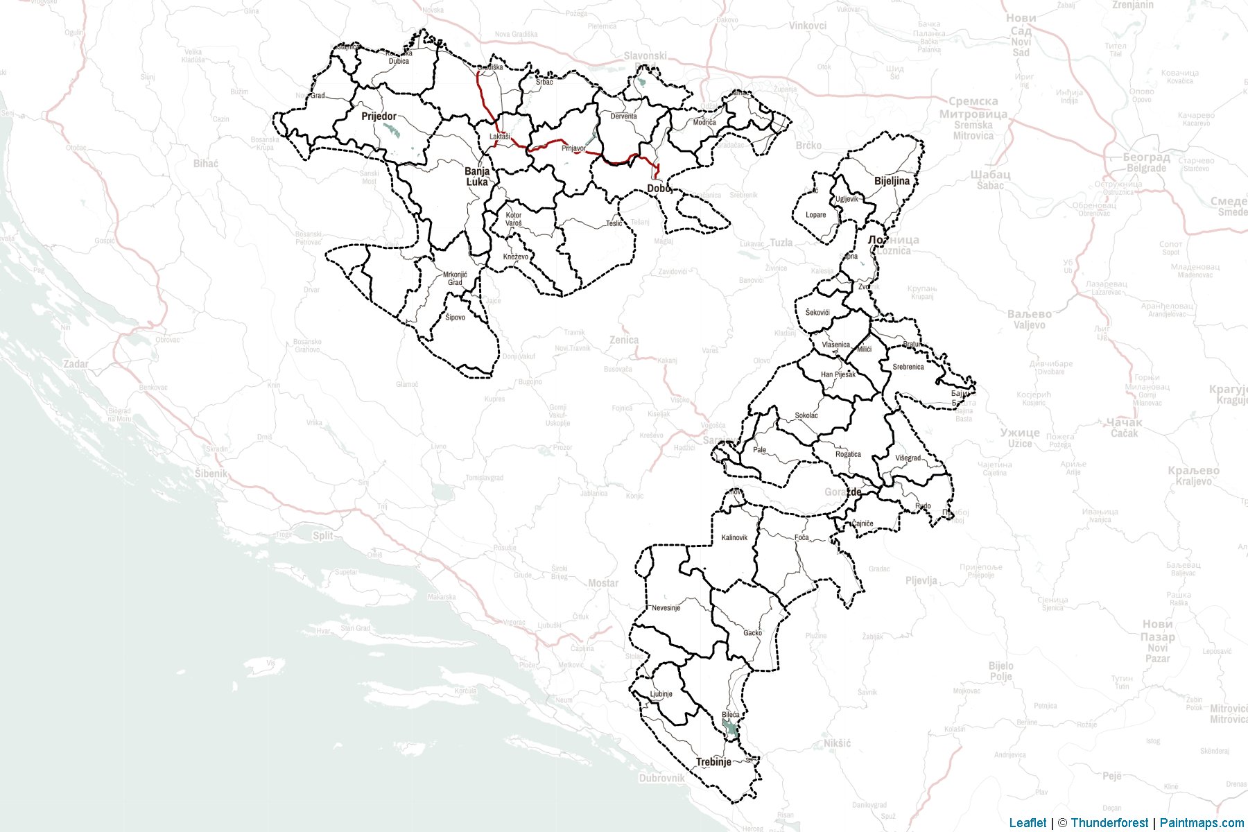 Republic of Srpska (Bosna-Hersek) Haritası Örnekleri-2