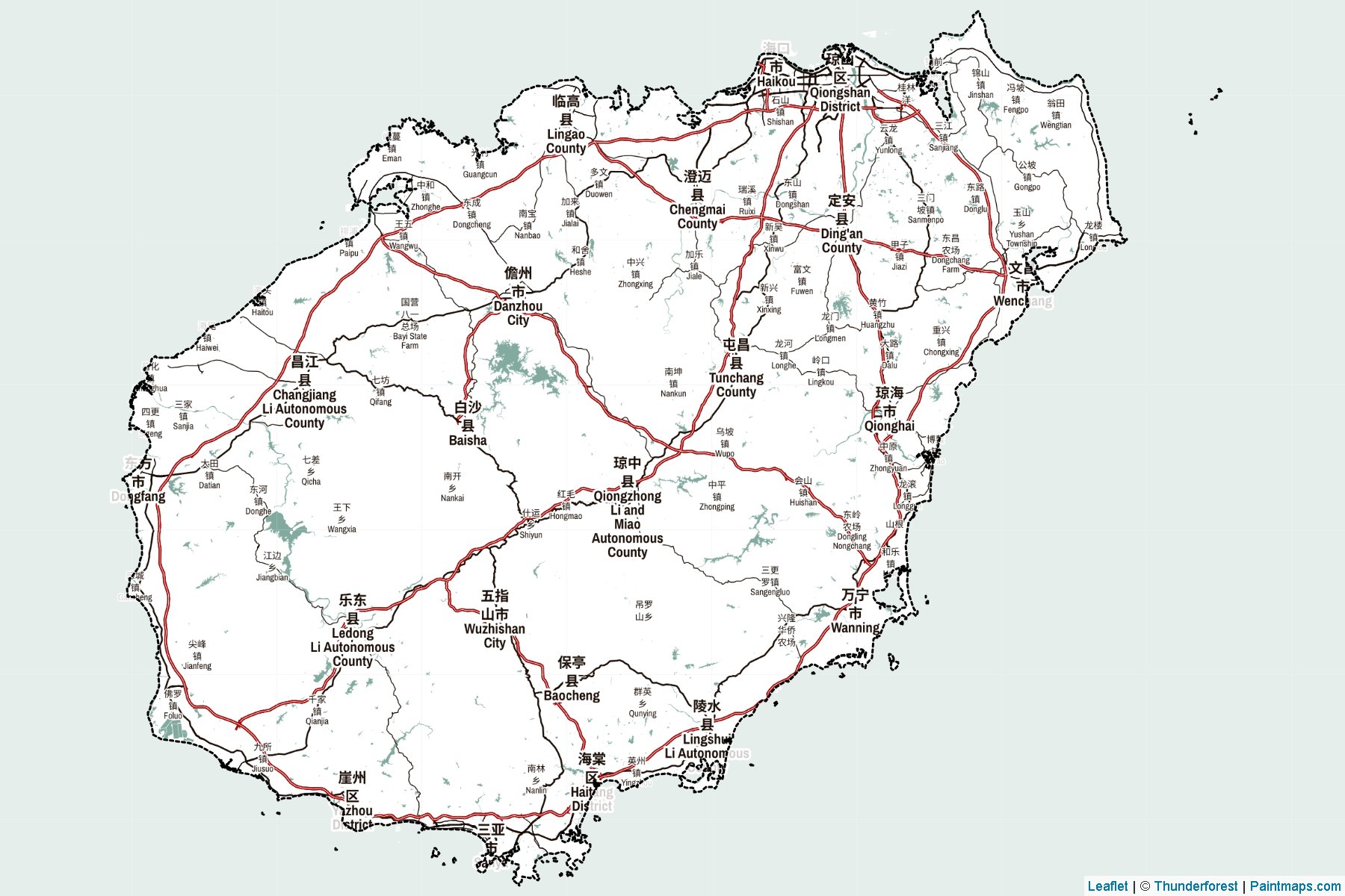 Muestras de recorte de mapas Hainan (China)-2