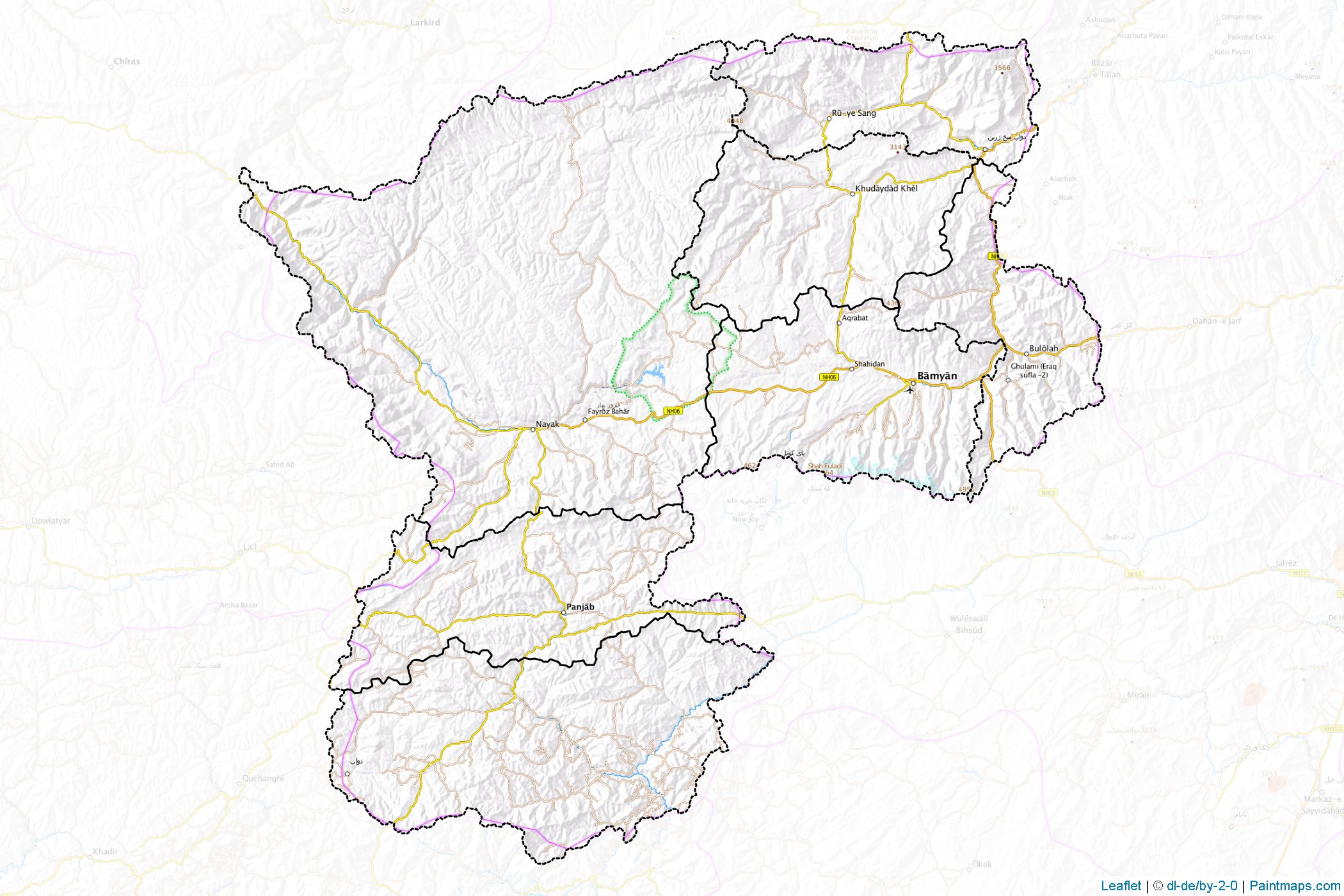 Bamian (Afghanistan) Map Cropping Samples-1