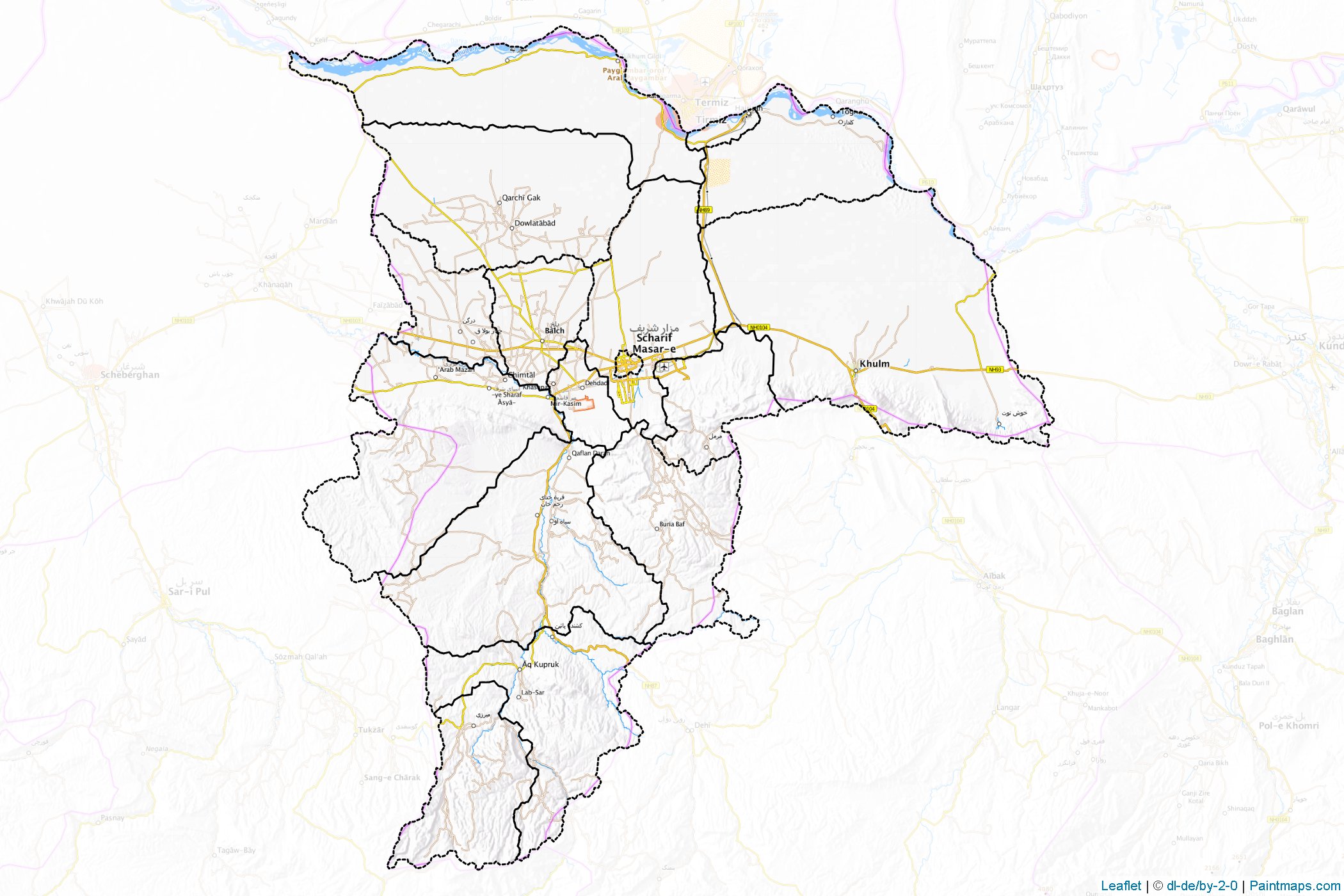 Belh Vilayeti (Afganistan) Haritası Örnekleri-1