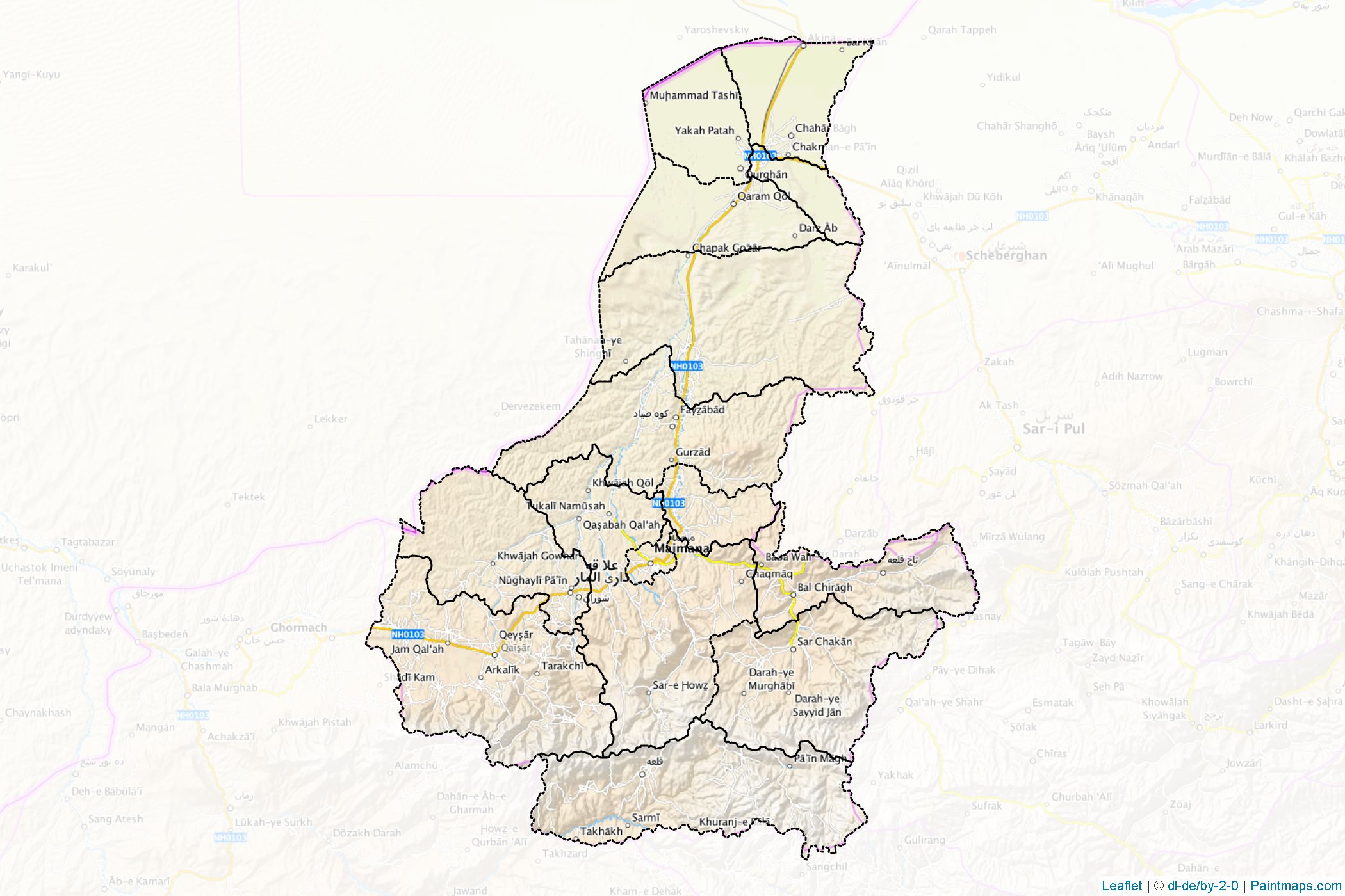 Faryab (Afghanistan) Map Cropping Samples-1