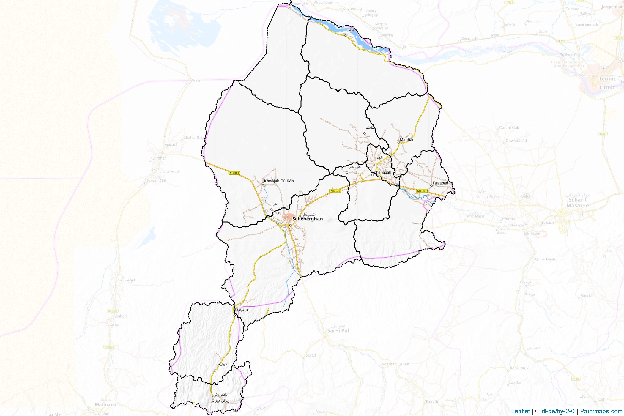 Muestras de recorte de mapas Jowzjan (Afganistán)-1