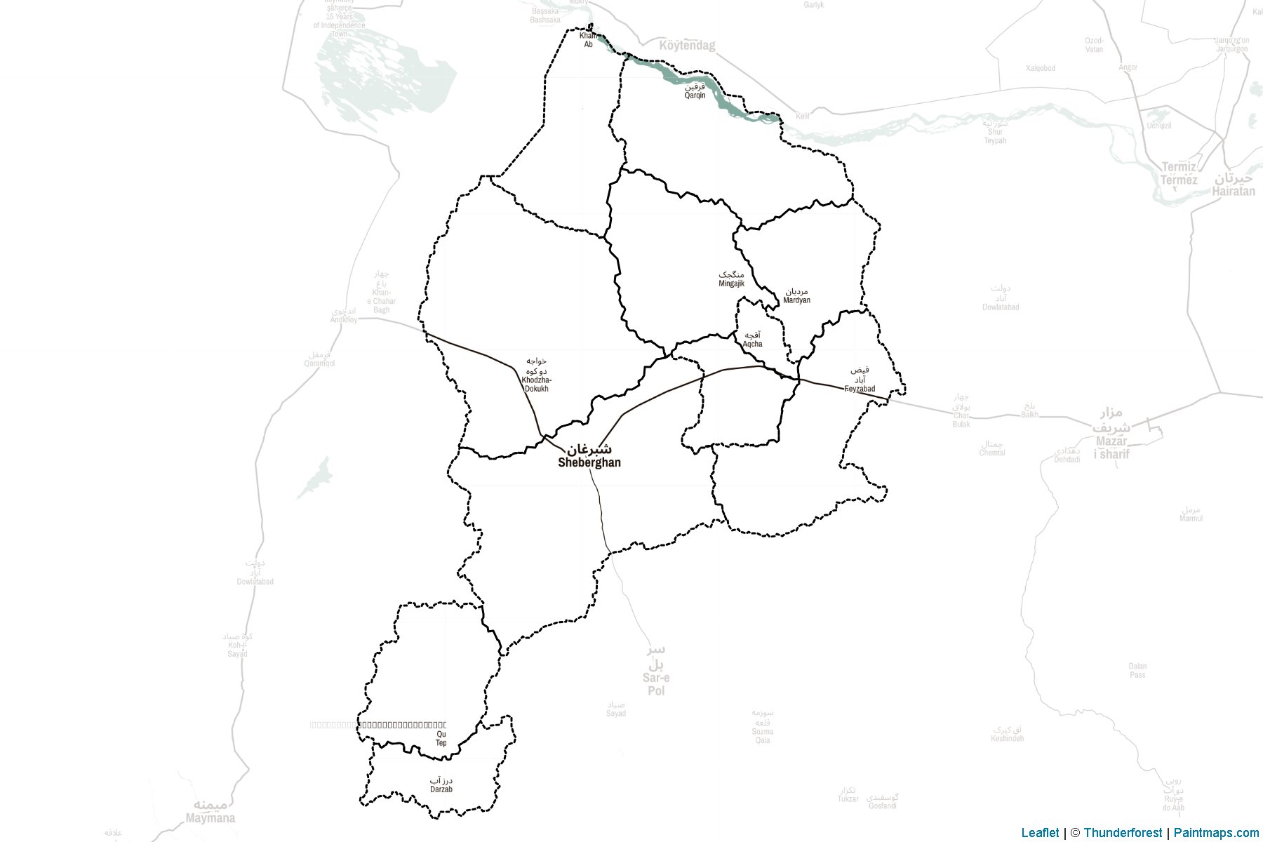 Muestras de recorte de mapas Jowzjan (Afganistán)-2