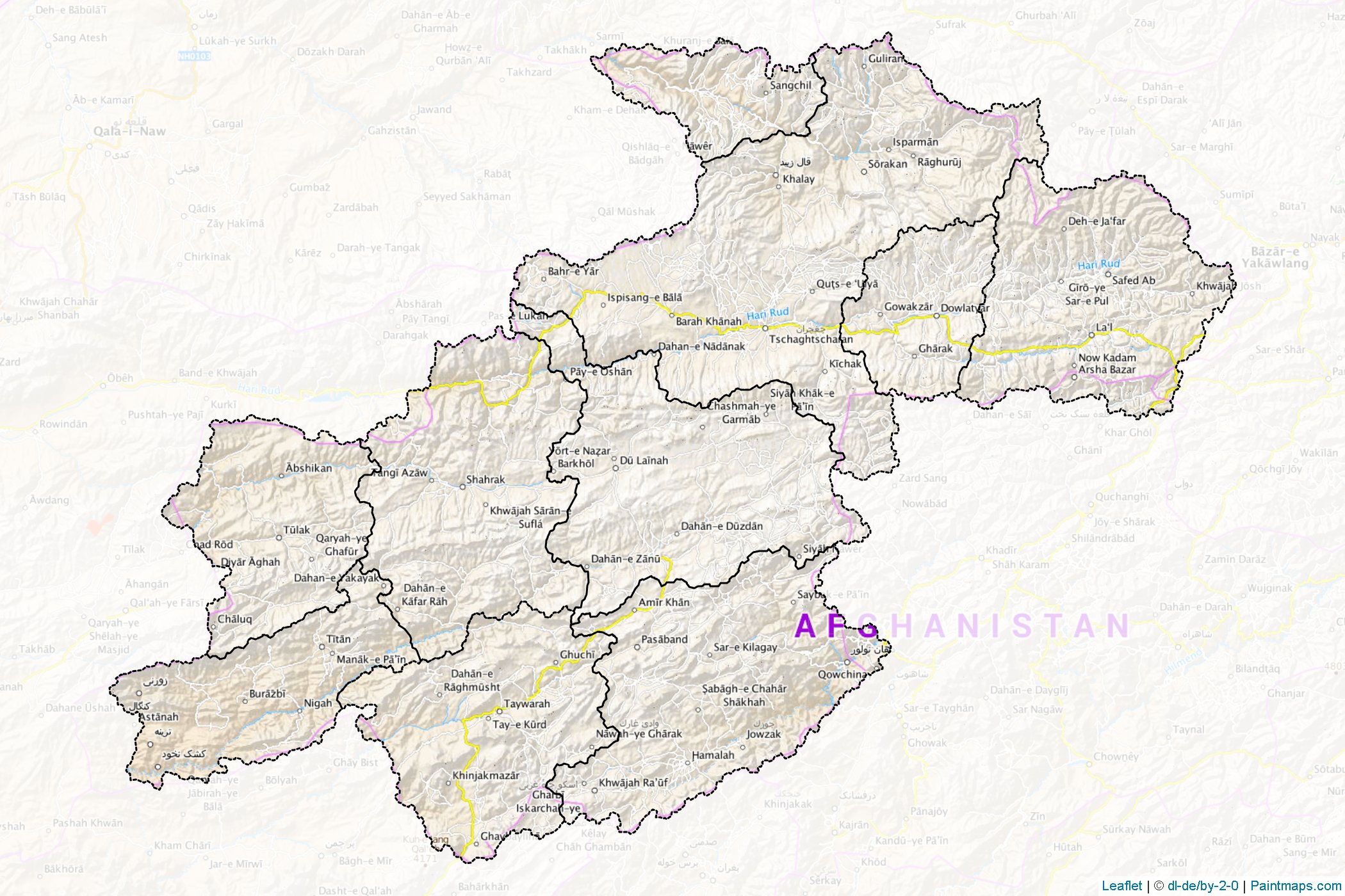 Gur Vilayeti (Afganistan) Haritası Örnekleri-1