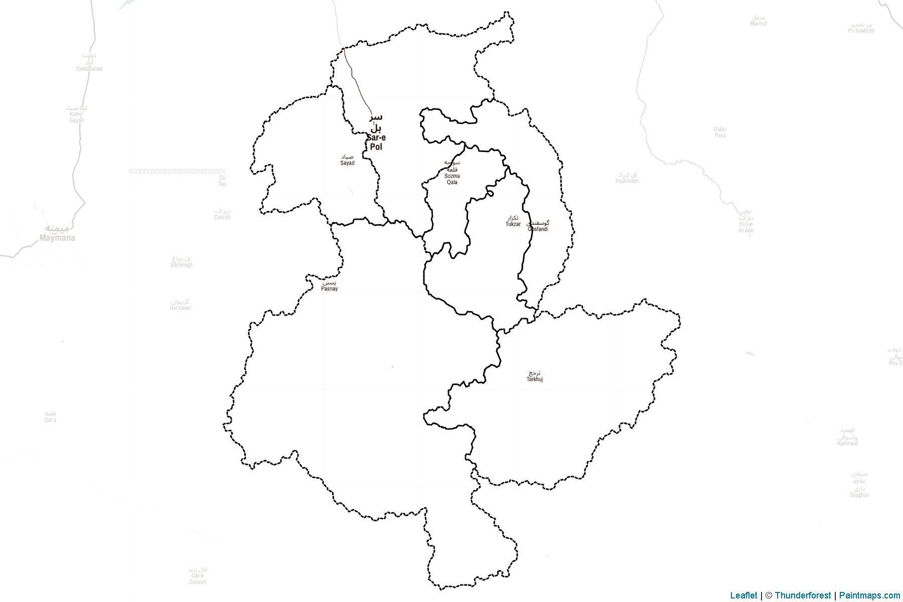 Muestras de recorte de mapas Sar-e Pol (Afganistán)-2