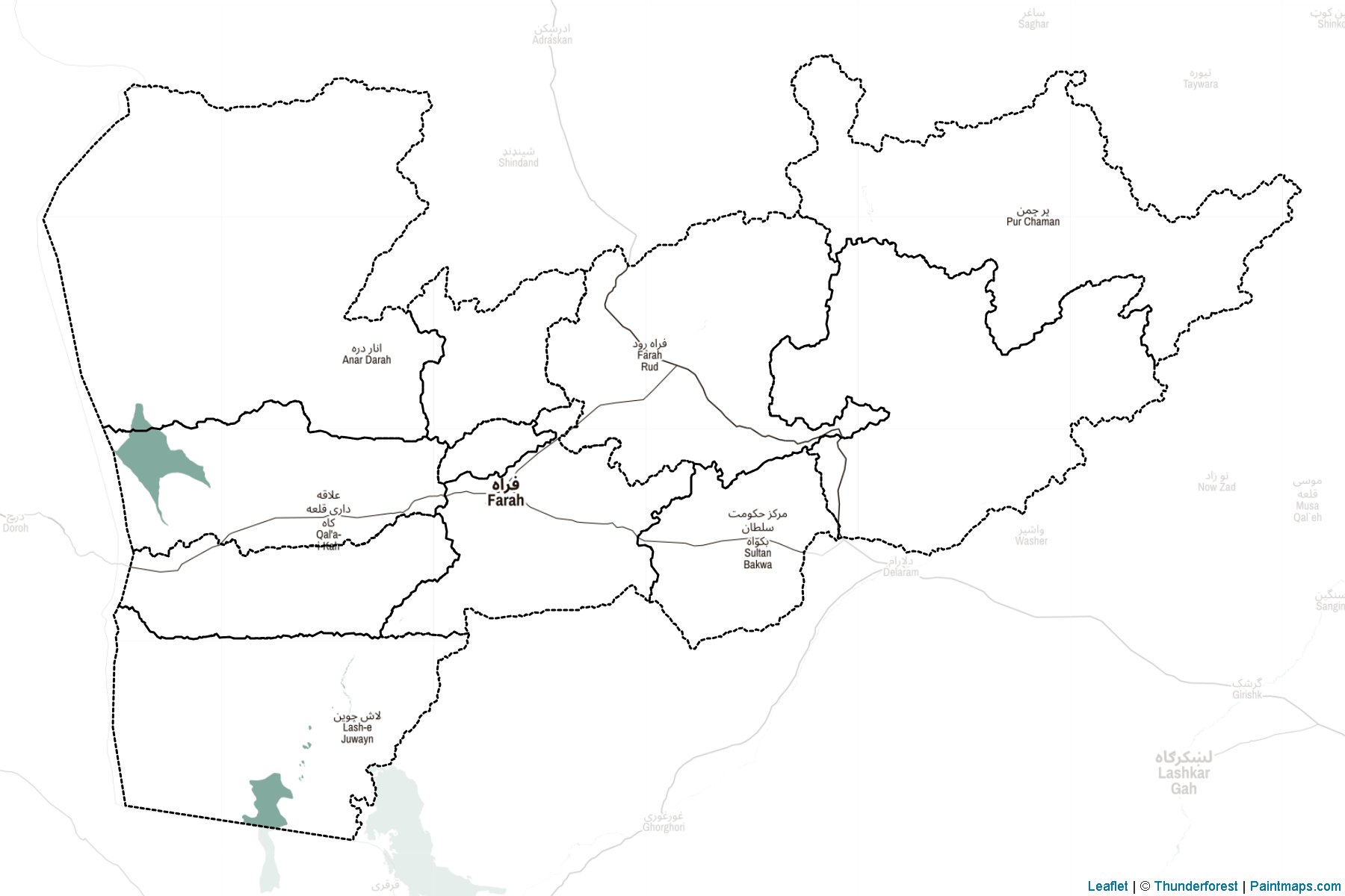 Ferah Vilayeti (Afganistan) Haritası Örnekleri-2