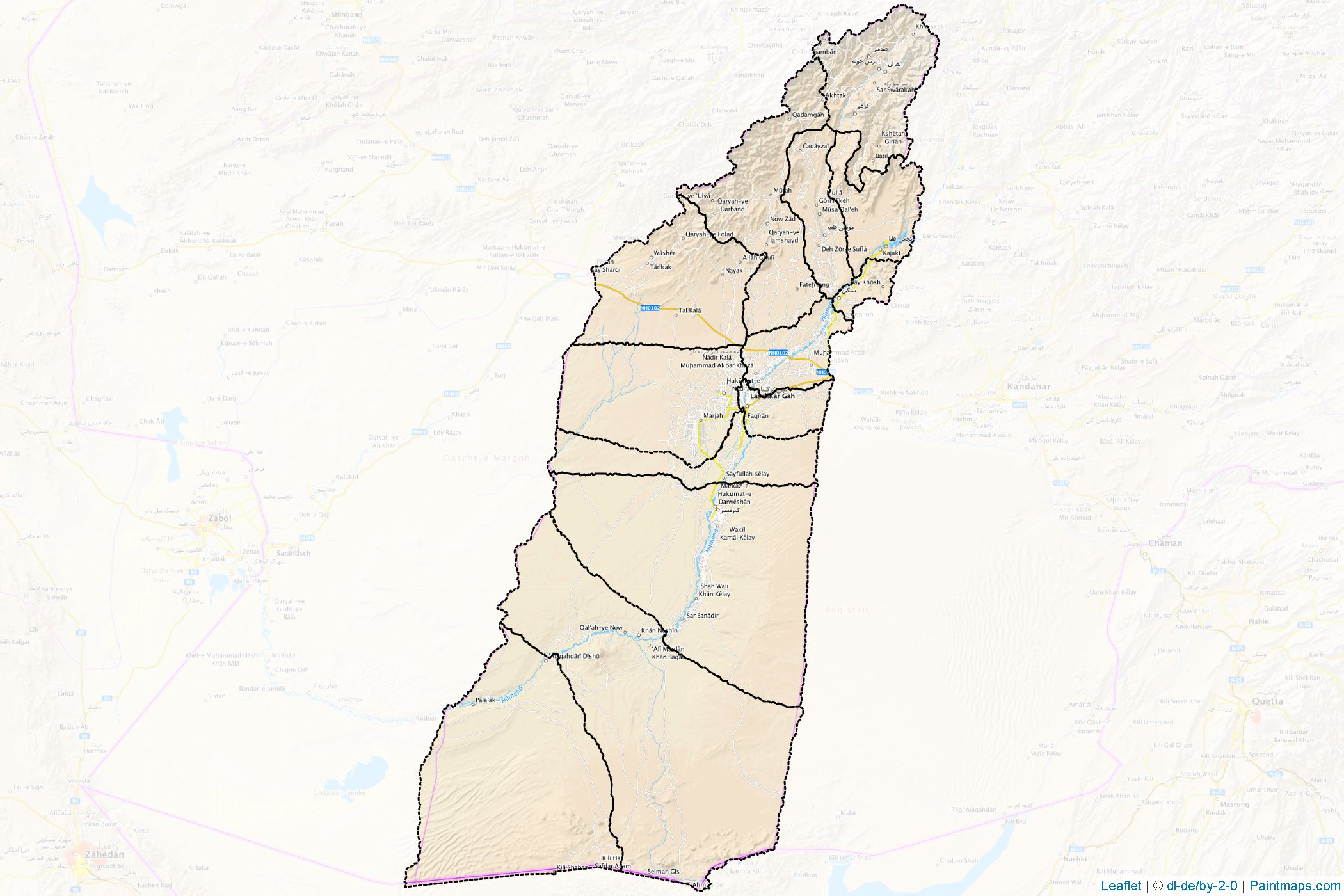 Muestras de recorte de mapas Helmand (Afganistán)-1