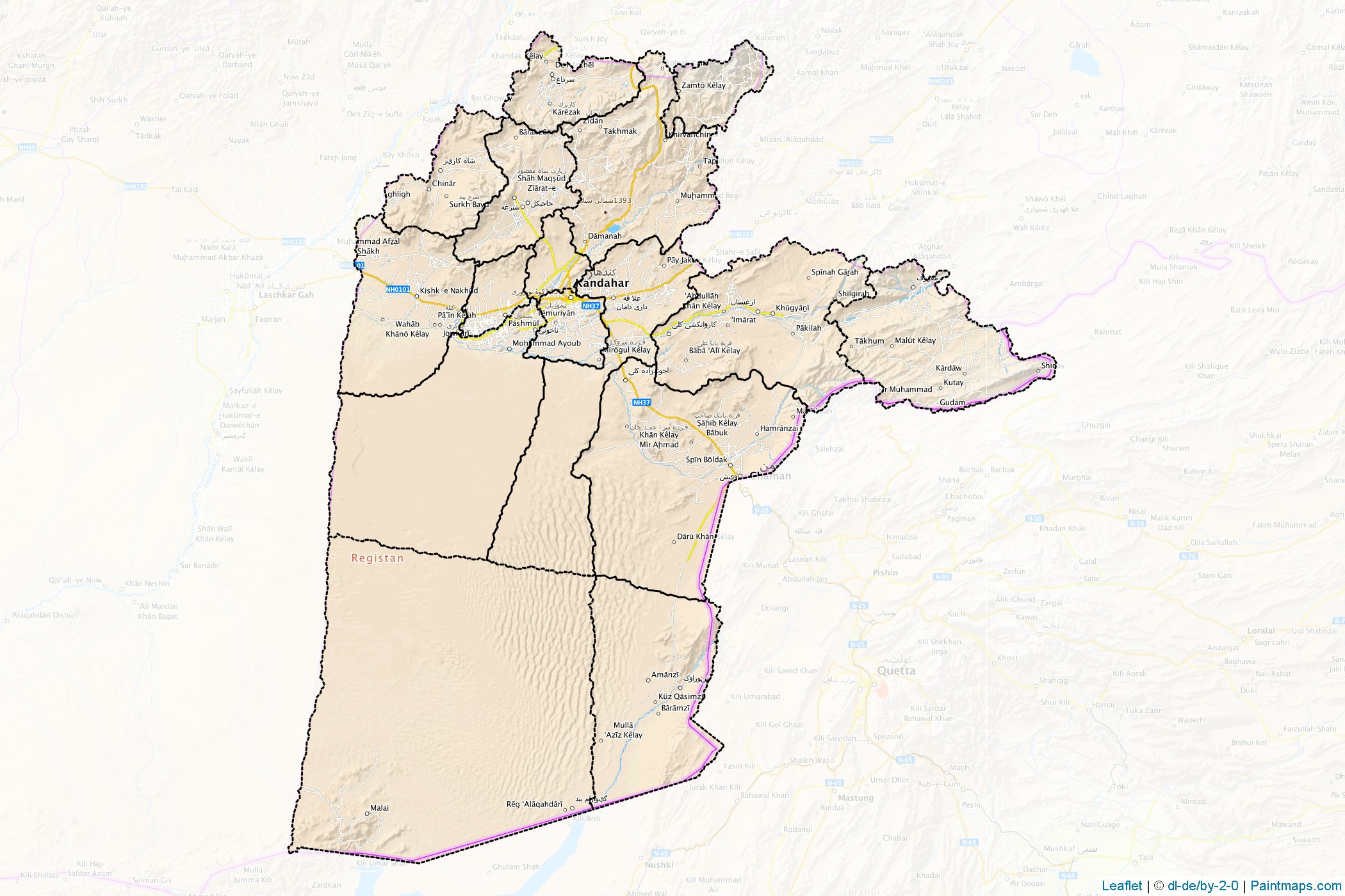 Kandahar (Afghanistan) Map Cropping Samples-1