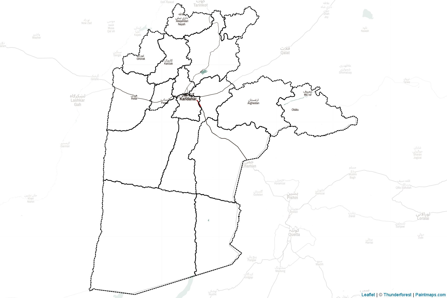 Muestras de recorte de mapas Kandahar (Afganistán)-2