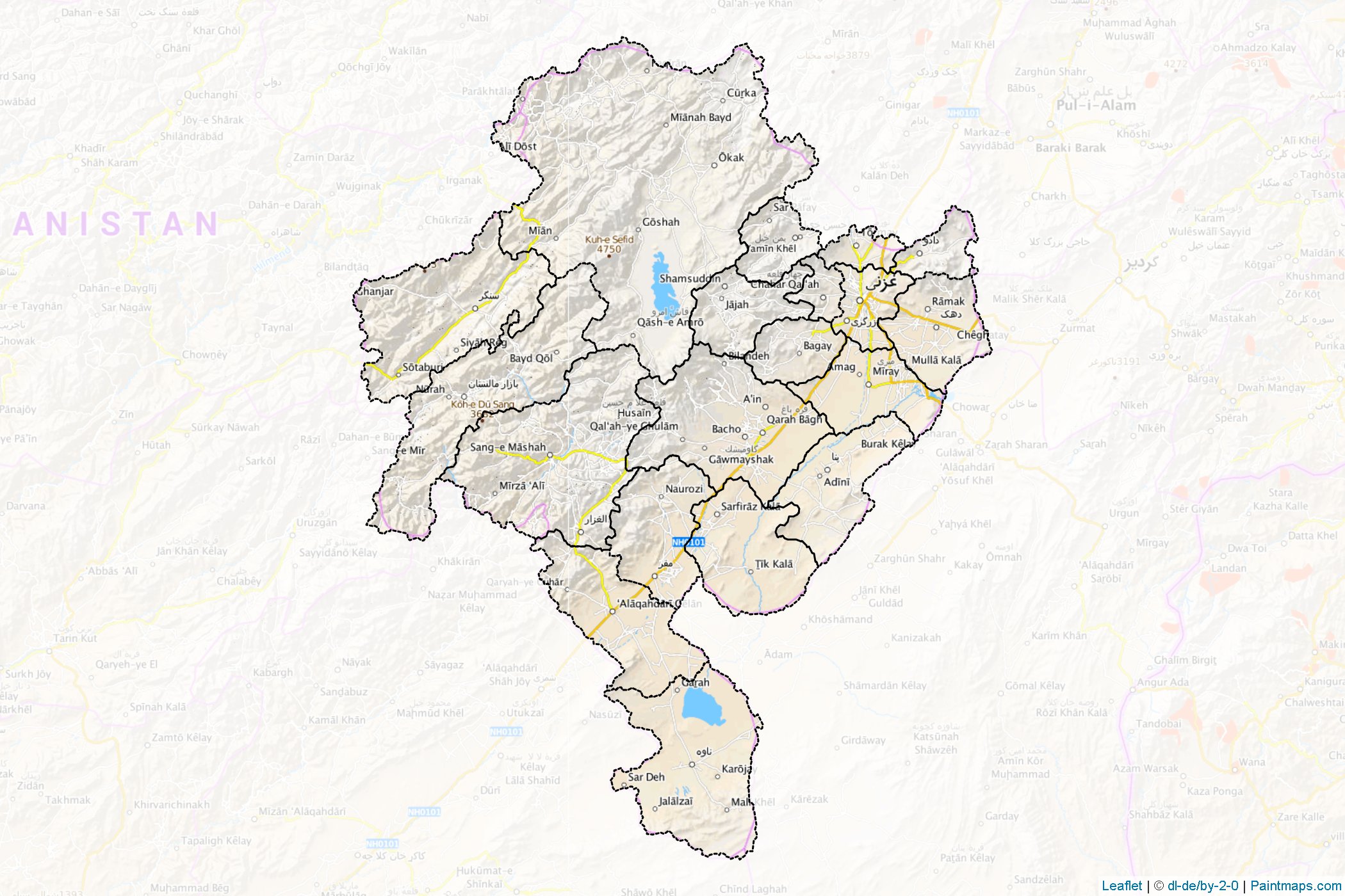 Ghazni (Afghanistan) Map Cropping Samples-1