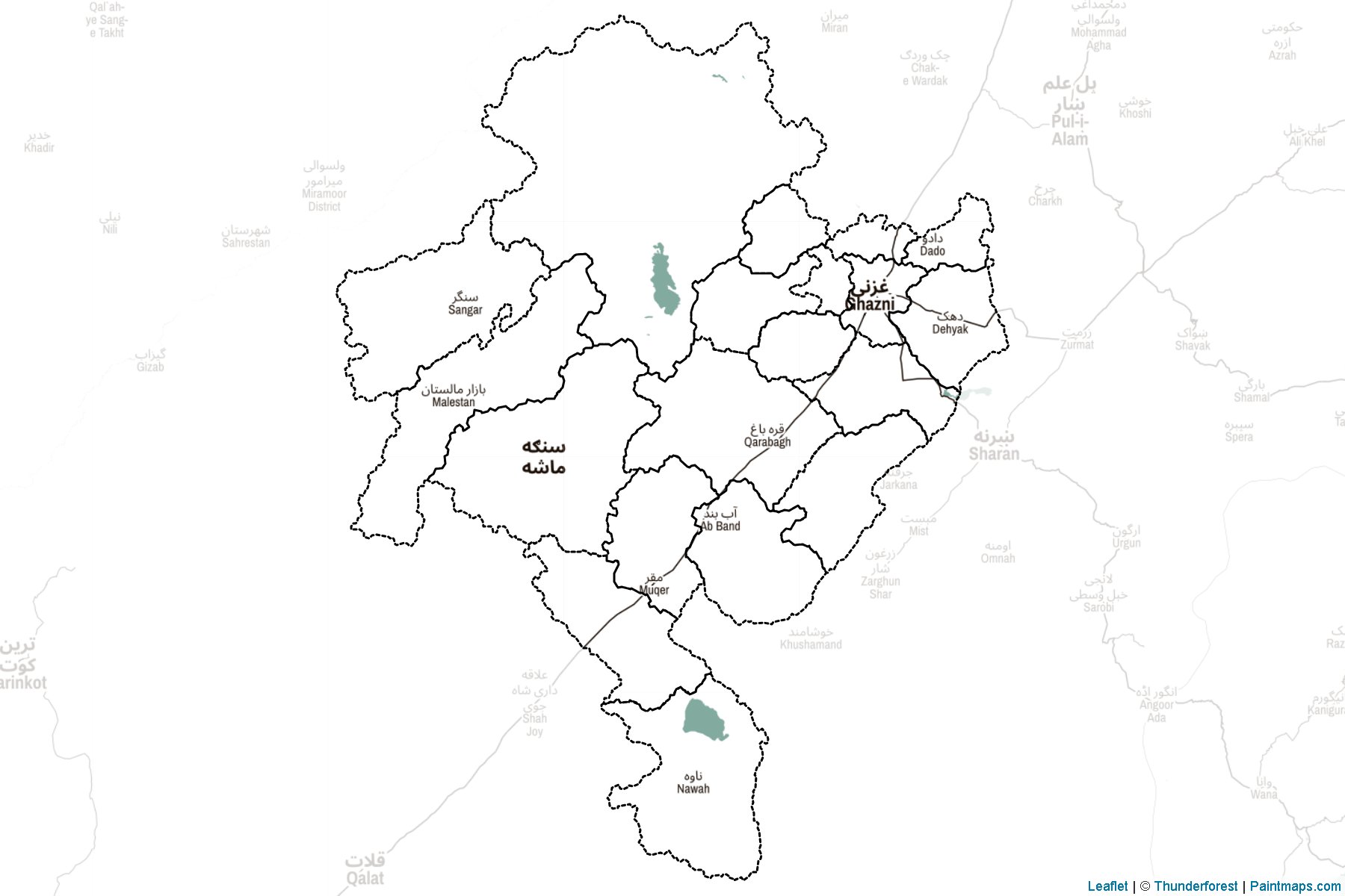 Gazni Vilayeti (Afganistan) Haritası Örnekleri-2