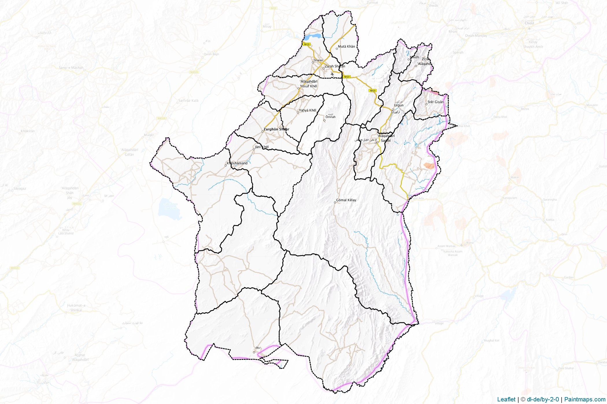 Paktika Vilayeti (Afganistan) Haritası Örnekleri-1