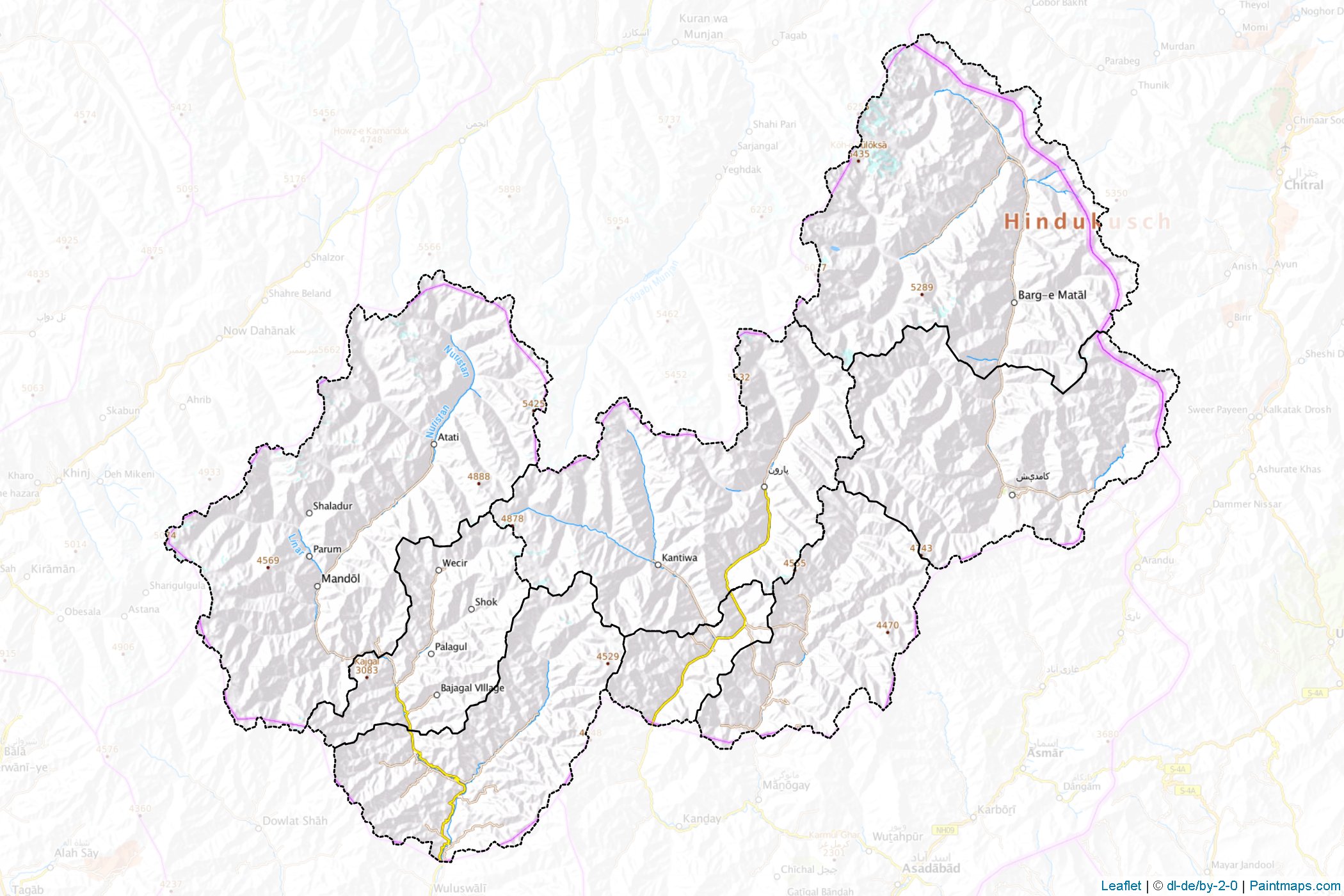 Nuristan Vilayeti (Afganistan) Haritası Örnekleri-1